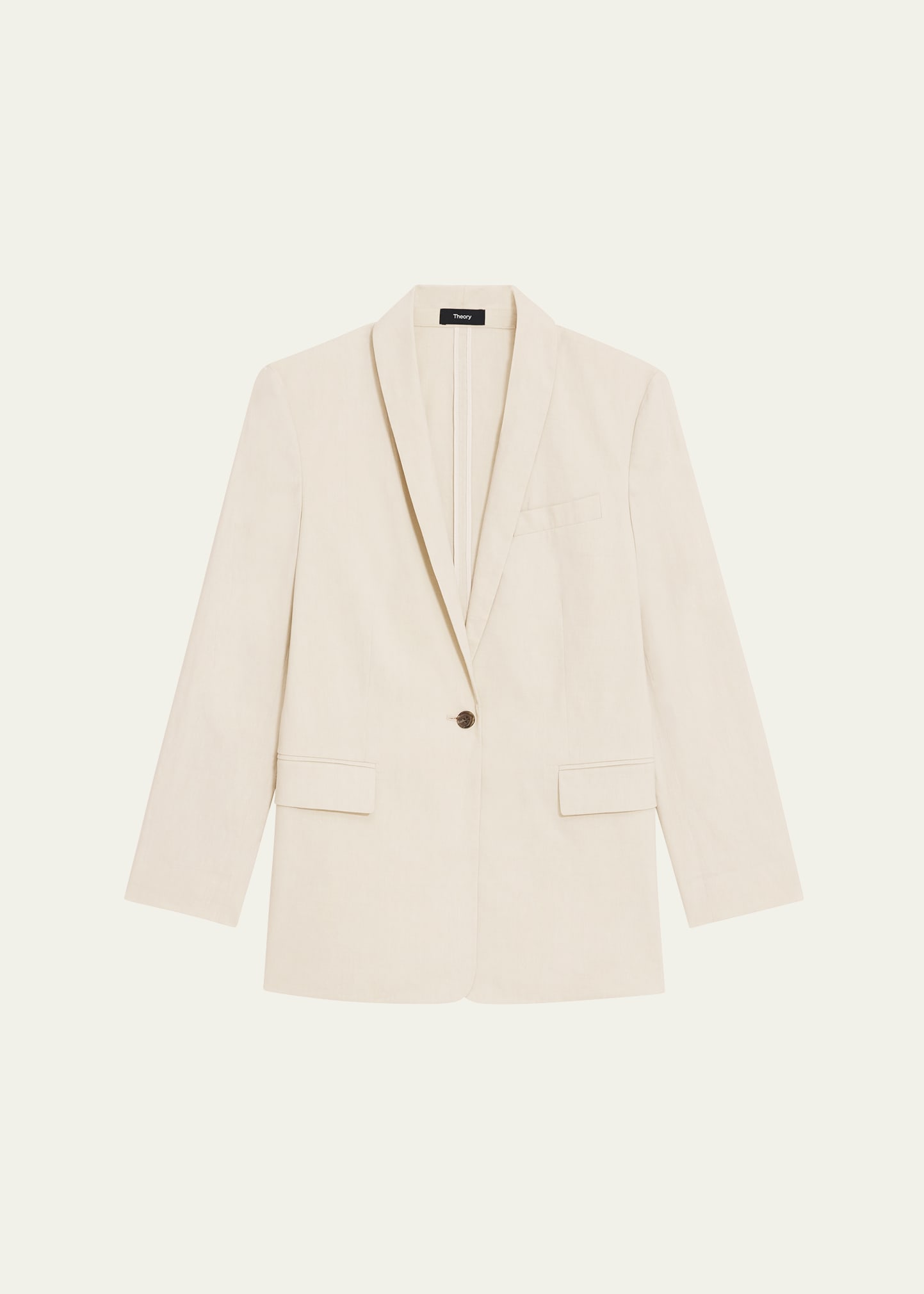 Theory Single Breasted Tailored Blazer In Straw