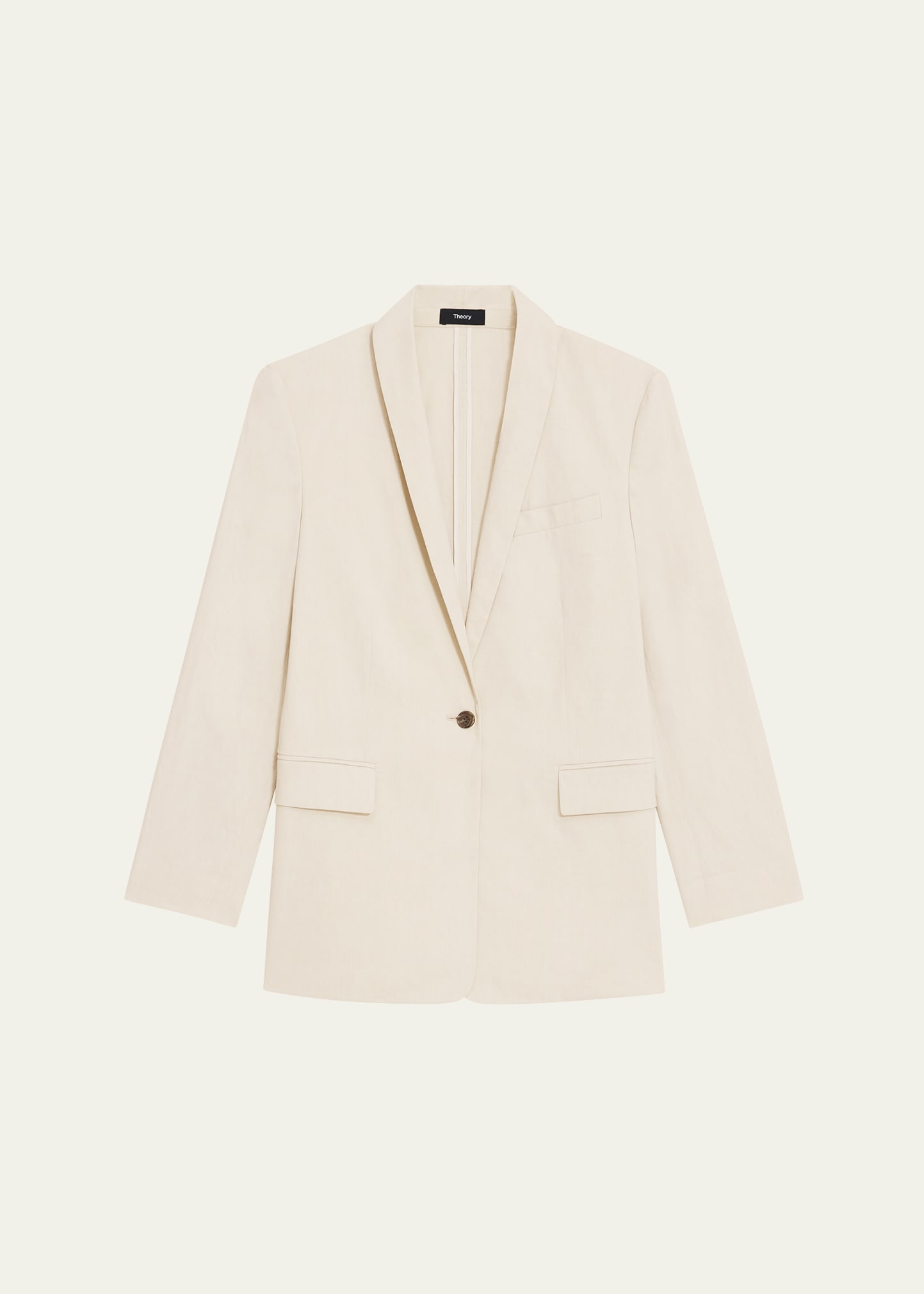 Shop Theory Rolled-sleeve Shawl Collar Jacket In Straw