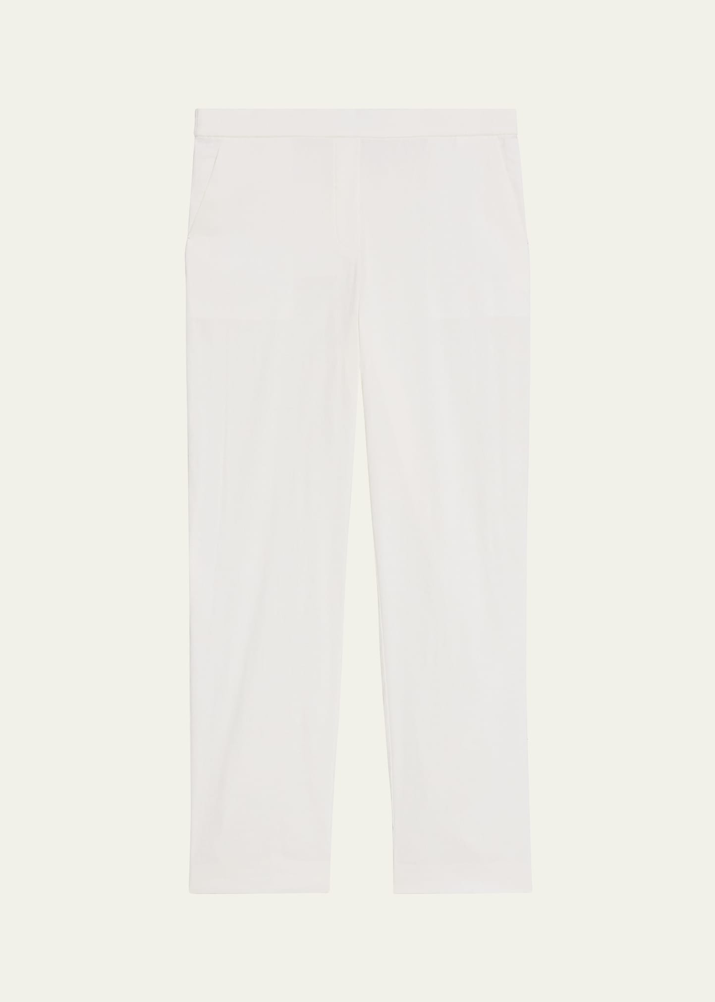 Shop Theory Treeca Cropped Slim Pull-on Pants In White