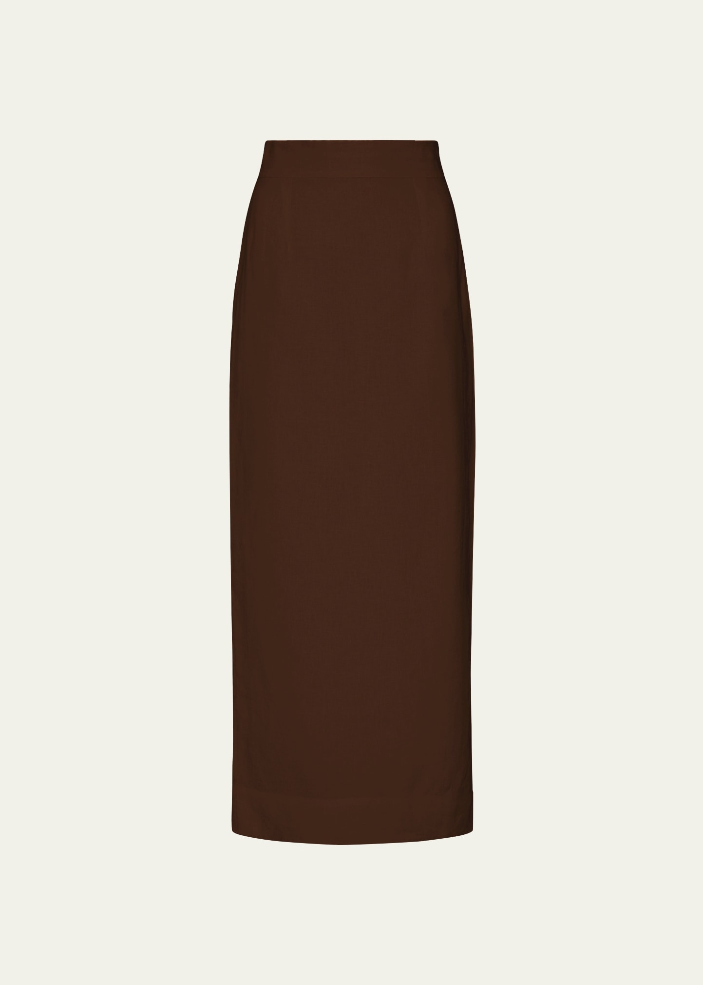 Posse Emma Linen Maxi Pencil Skirt In Chocolate