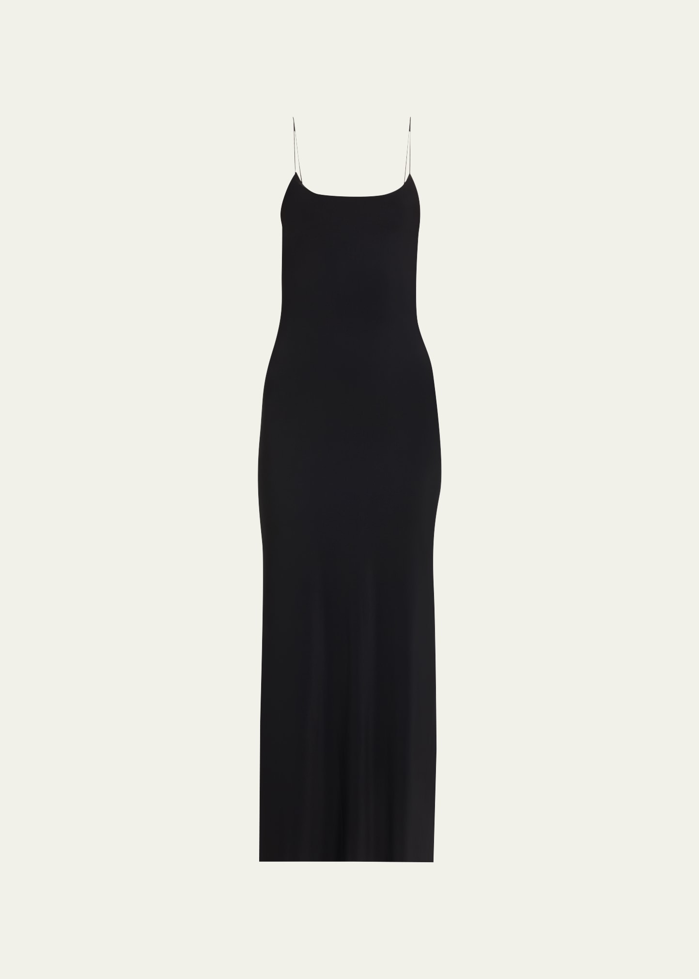 Shop Mm6 Maison Margiela Knit Spaghetti Strap Maxi Dress In Black