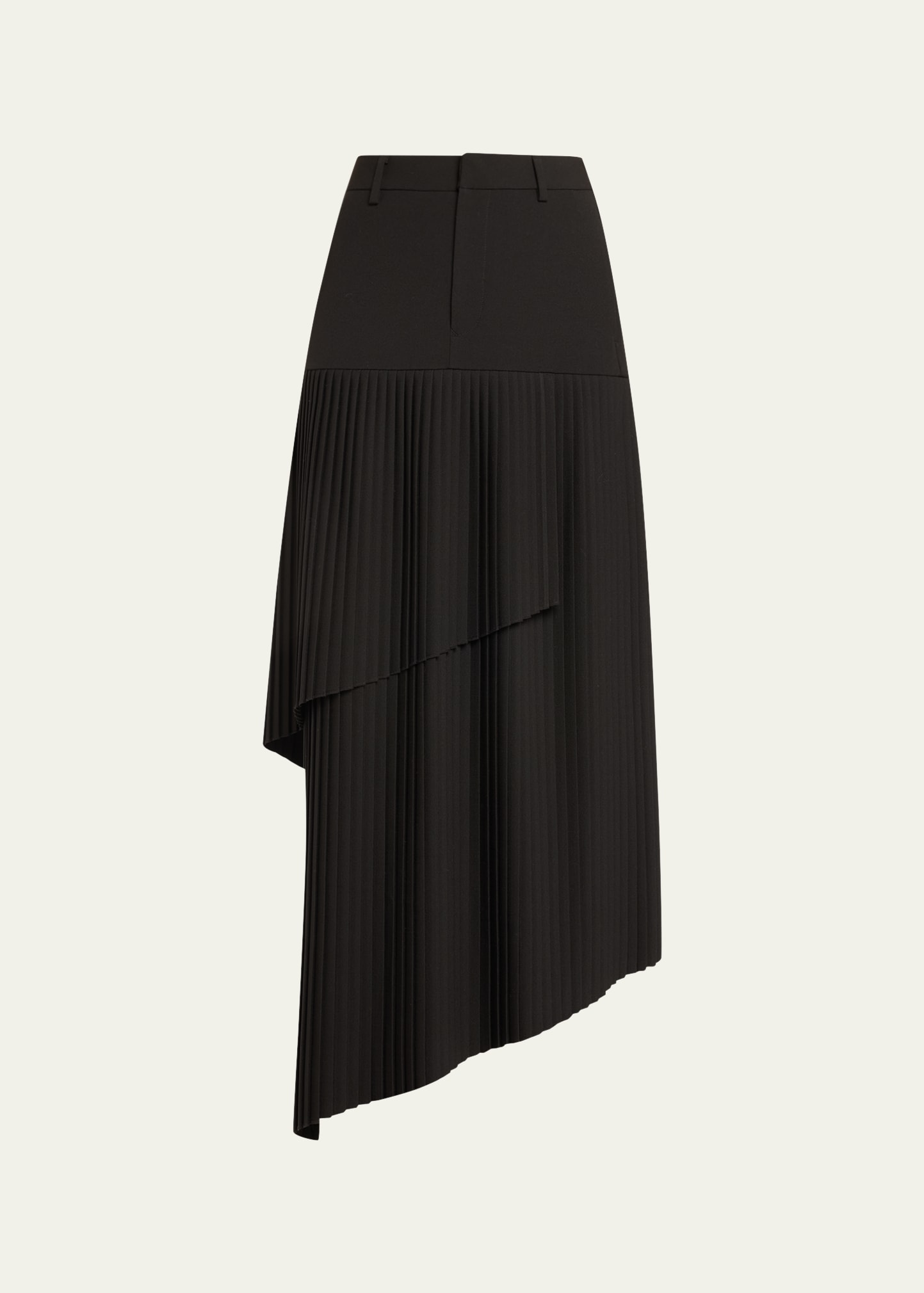 Mm6 Maison Margiela Long Pleated Skirt In Black