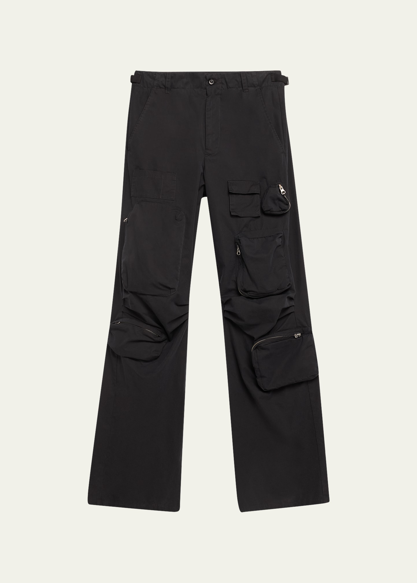 Mm6 Maison Margiela Cotton Pants With Oversize Draped Effect In Black