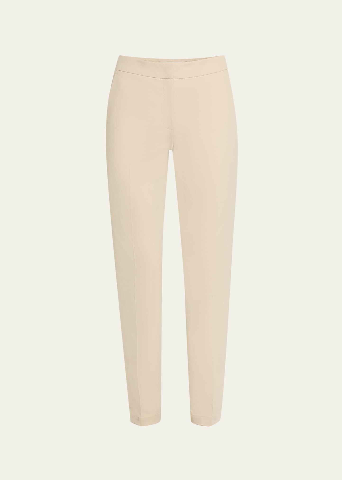 Lafayette 148 Manhattan Cropped Stretch Twill Skinny Pants In Khaki