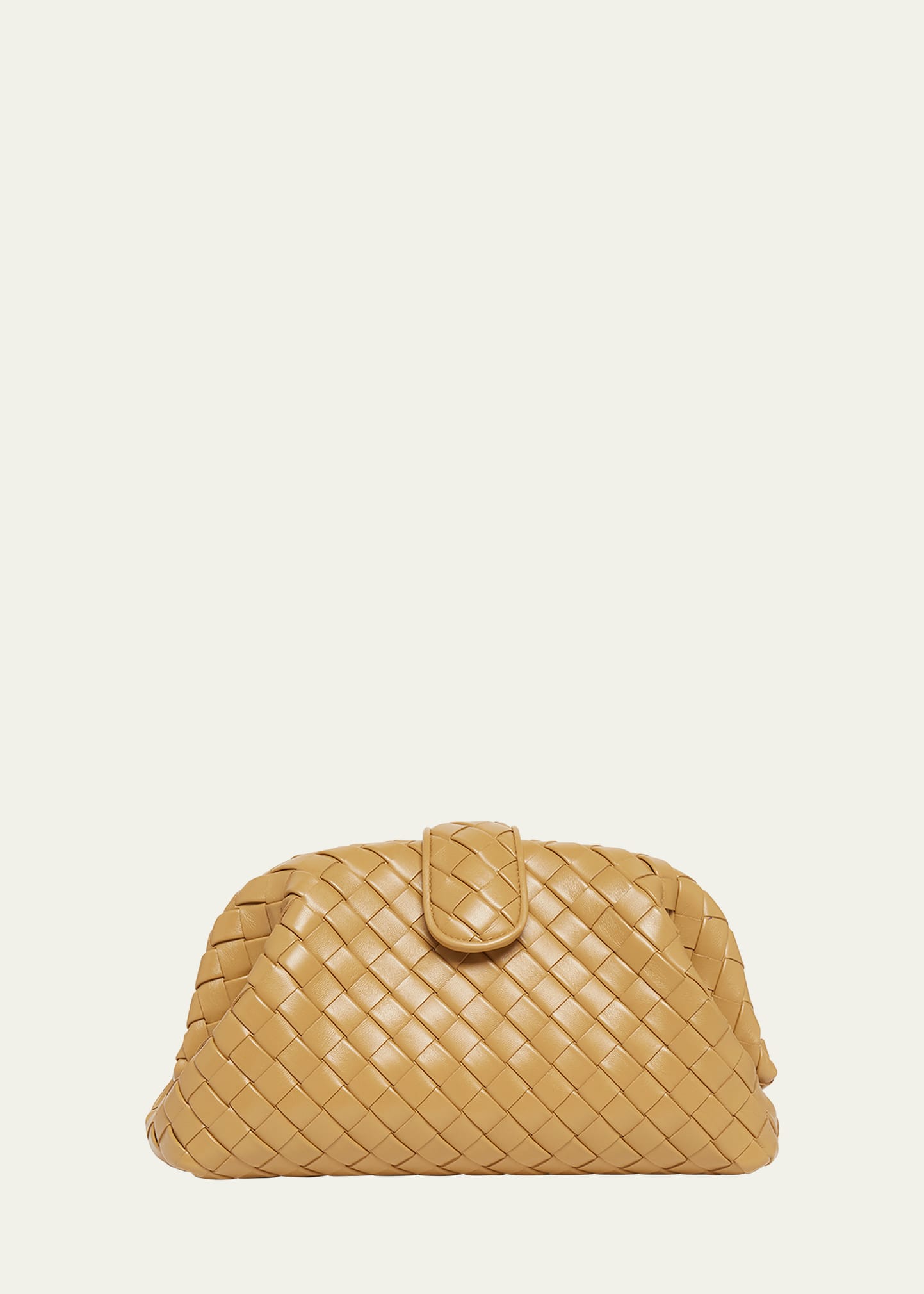 Shop Bottega Veneta Lauren 1980 Teen Clutch Bag With Chain In Dark Praline