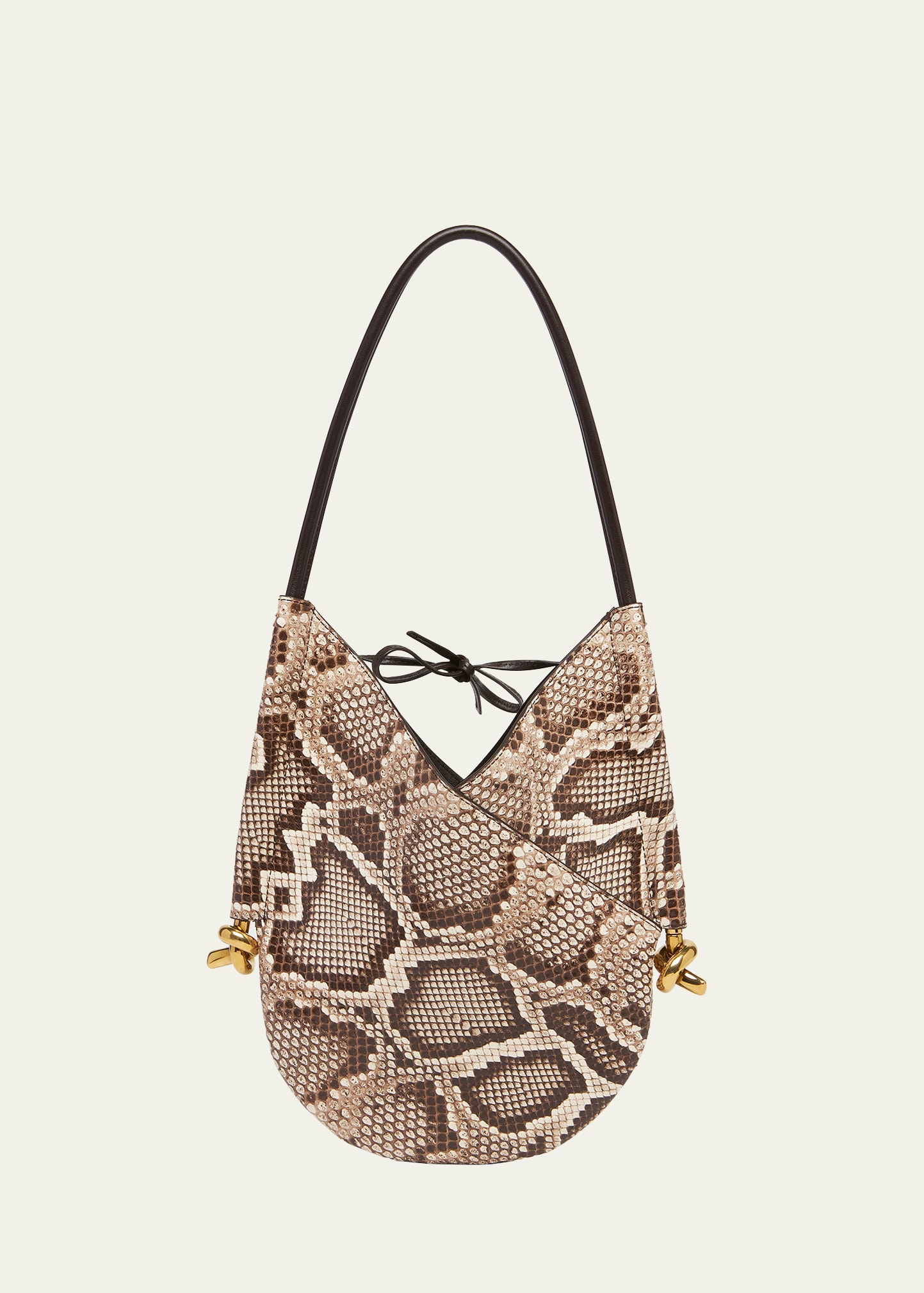 Shop Bottega Veneta Solstice Small Python Shoulder Bag In Roccia