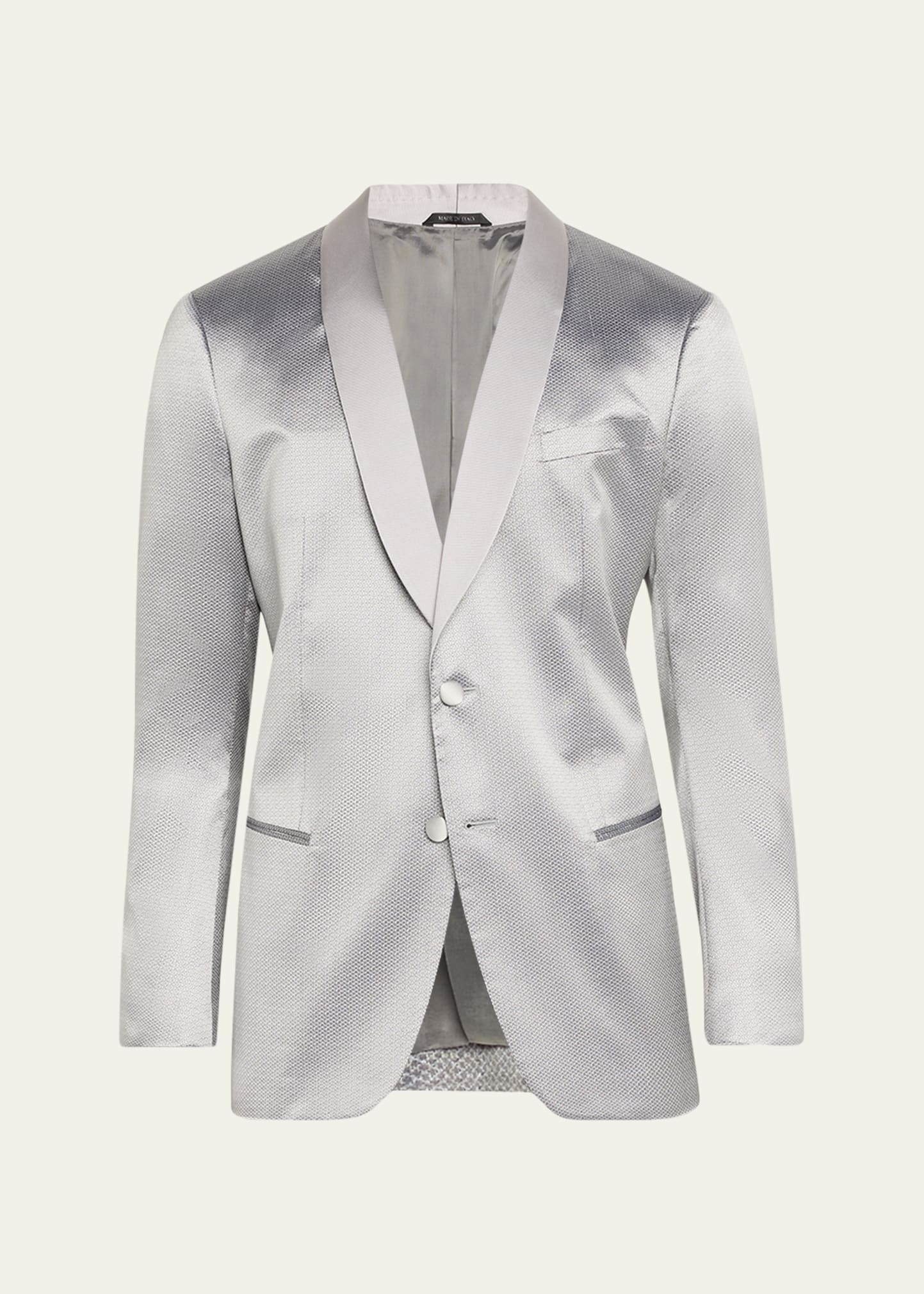 Shop Giorgio Armani Men's Micro-texture Shawl Dinner Jacket In Multi