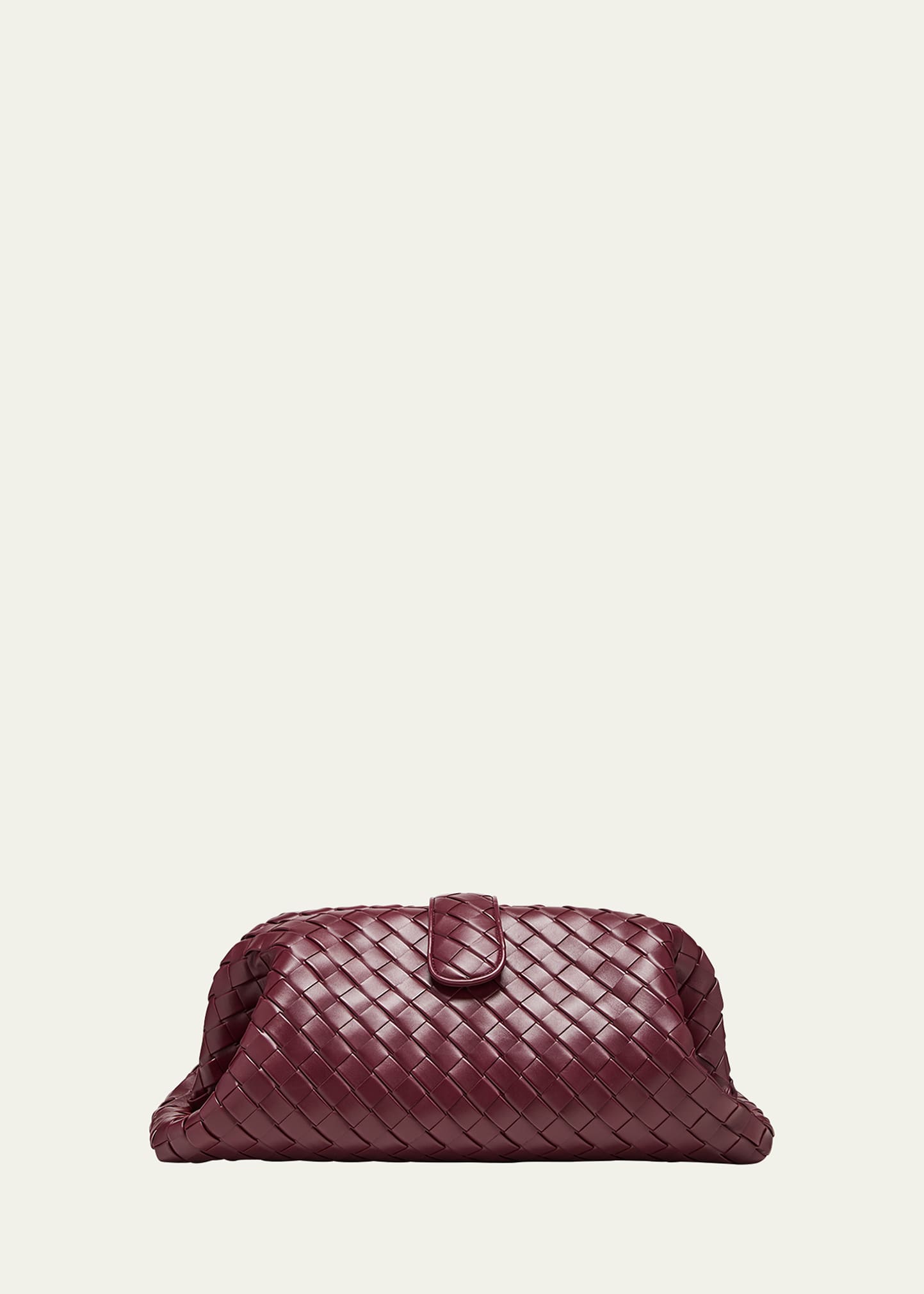 Bottega Veneta Burgundy Lauren 1980 Maxi Clutch In Barolo