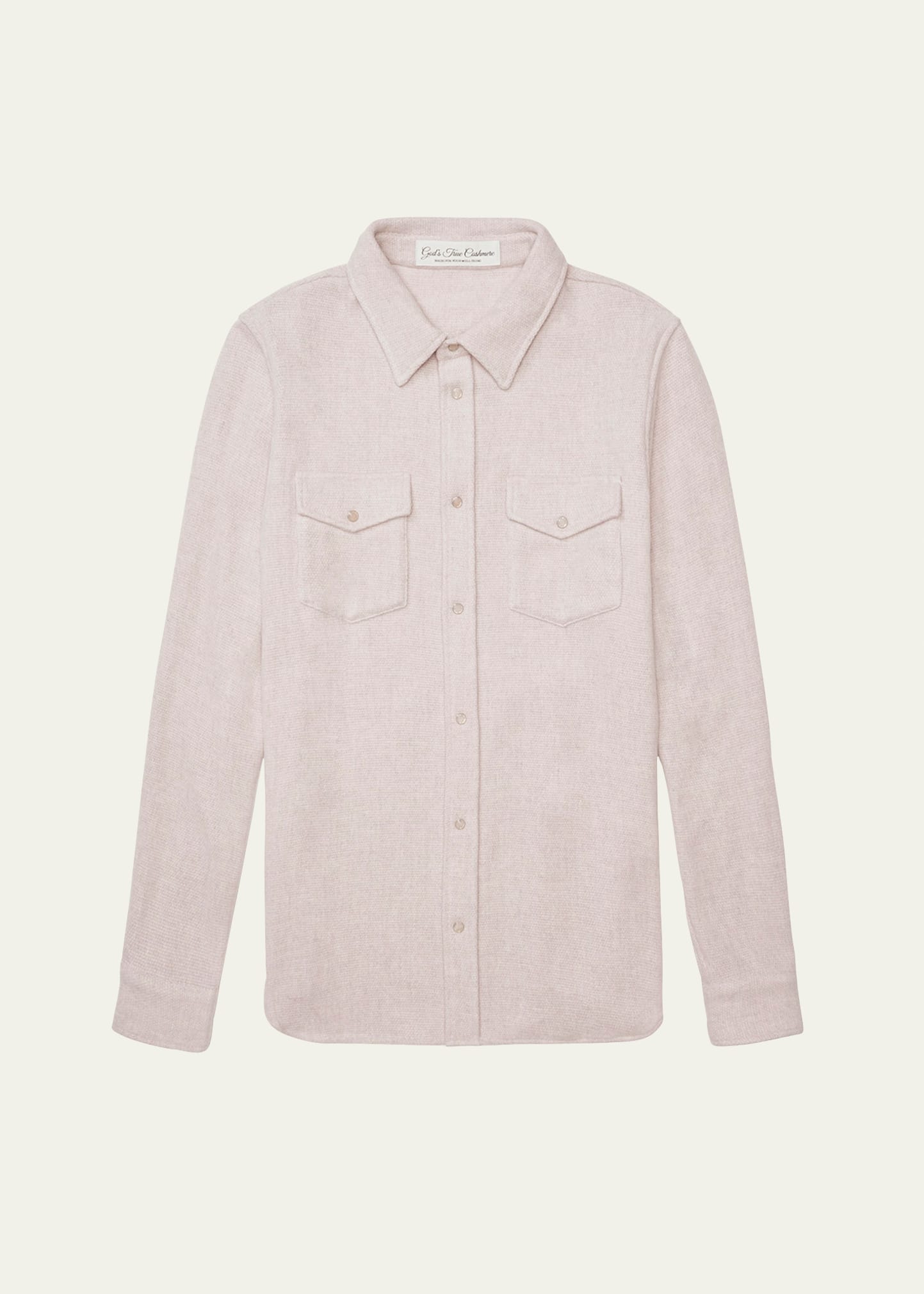 Shop God's True Cashmere Men's Melange Cashmere Sport Shirt In Pink Melangeroseq