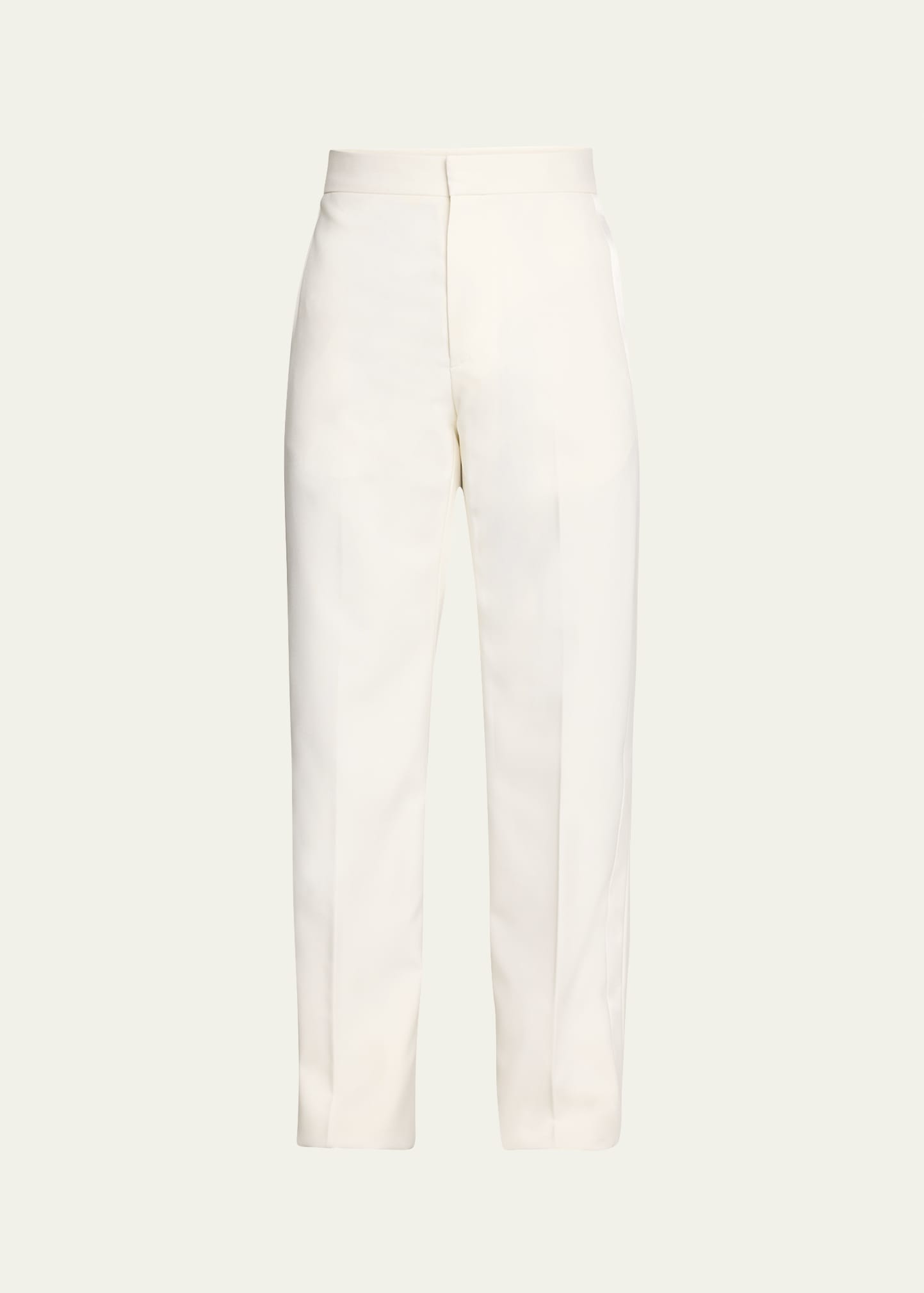 Shop Givenchy Men's Wool-mohair Pants With Side Bands In White