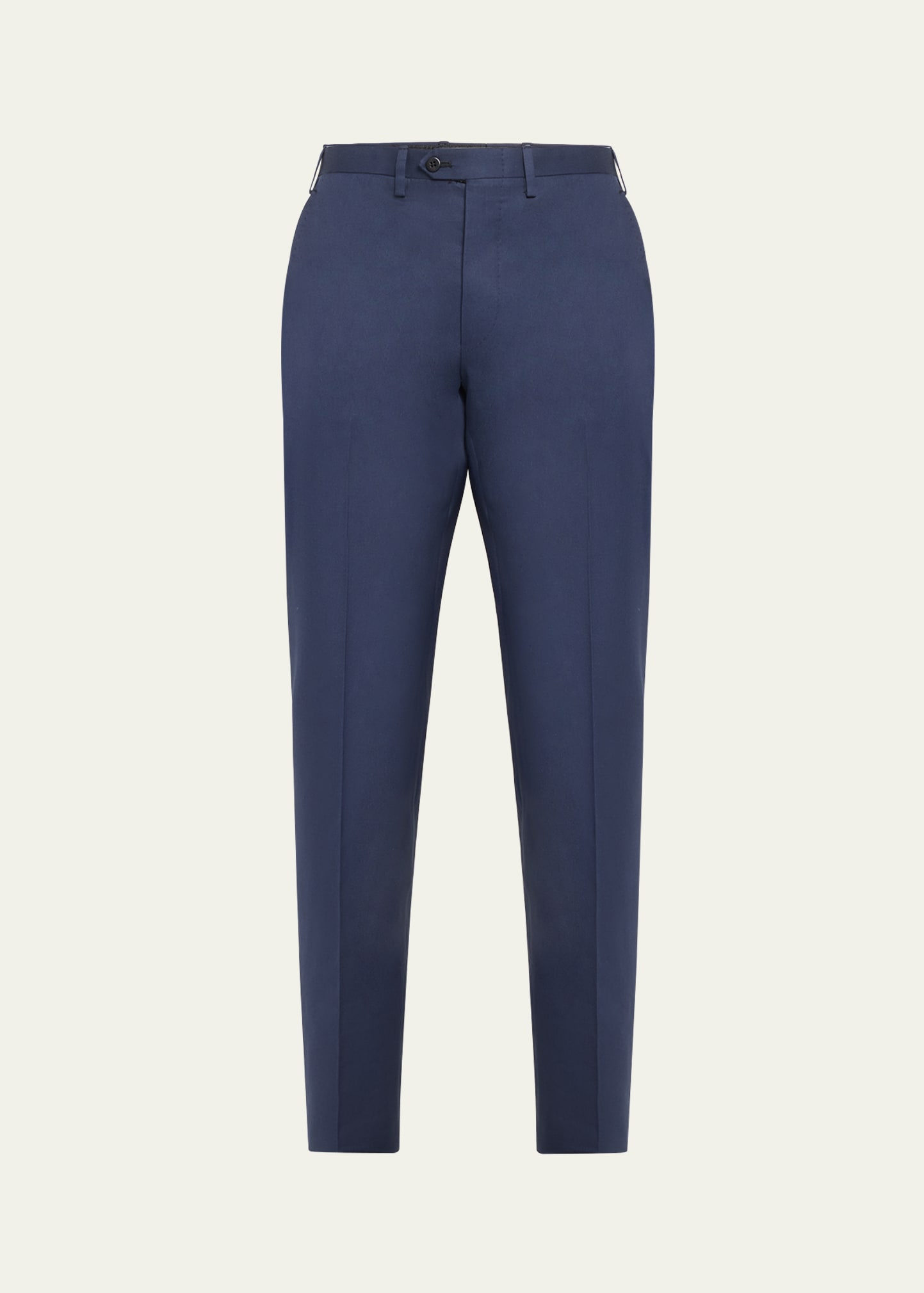 KITON MEN'S WOOL TWILL TROUSERS 