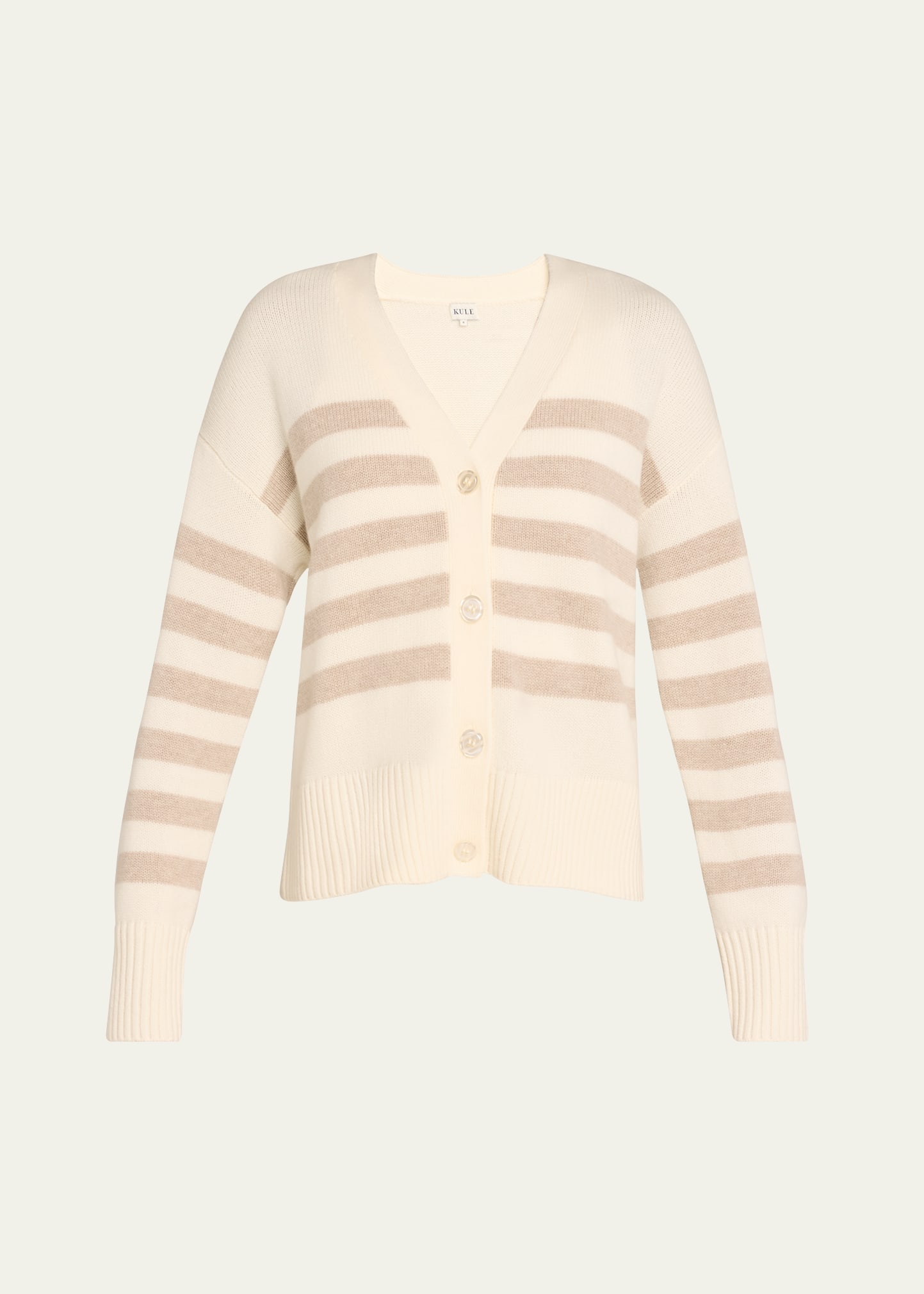 The Raffa Wool Cashmere Striped Cardigan