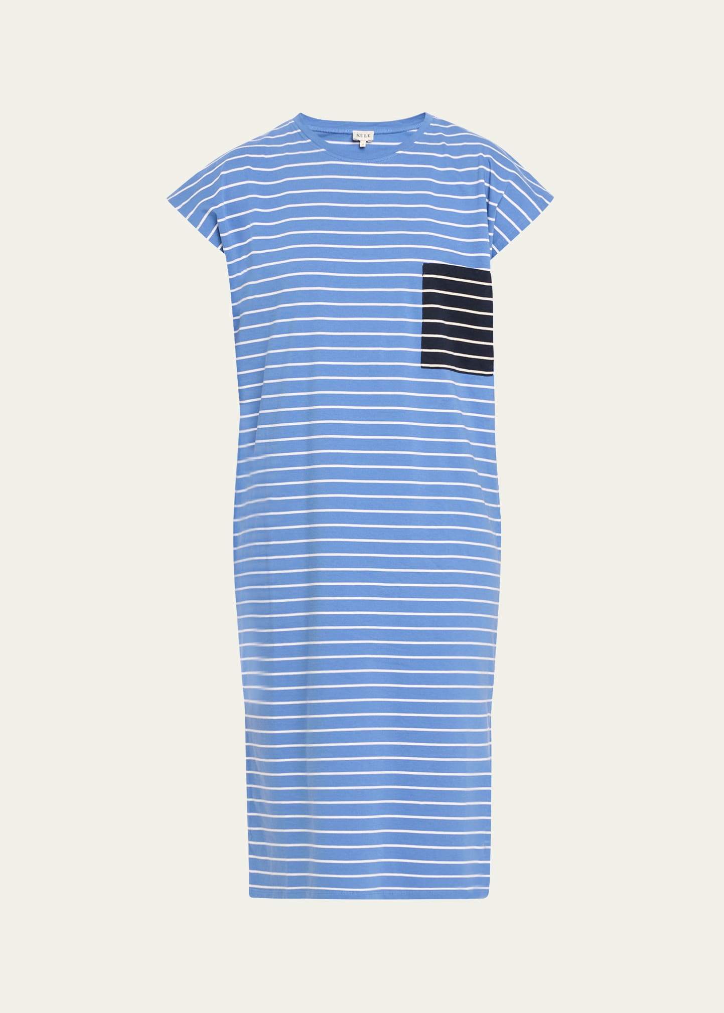 The Honor Short-Sleeve Organic Cotton Stripe Midi Dress