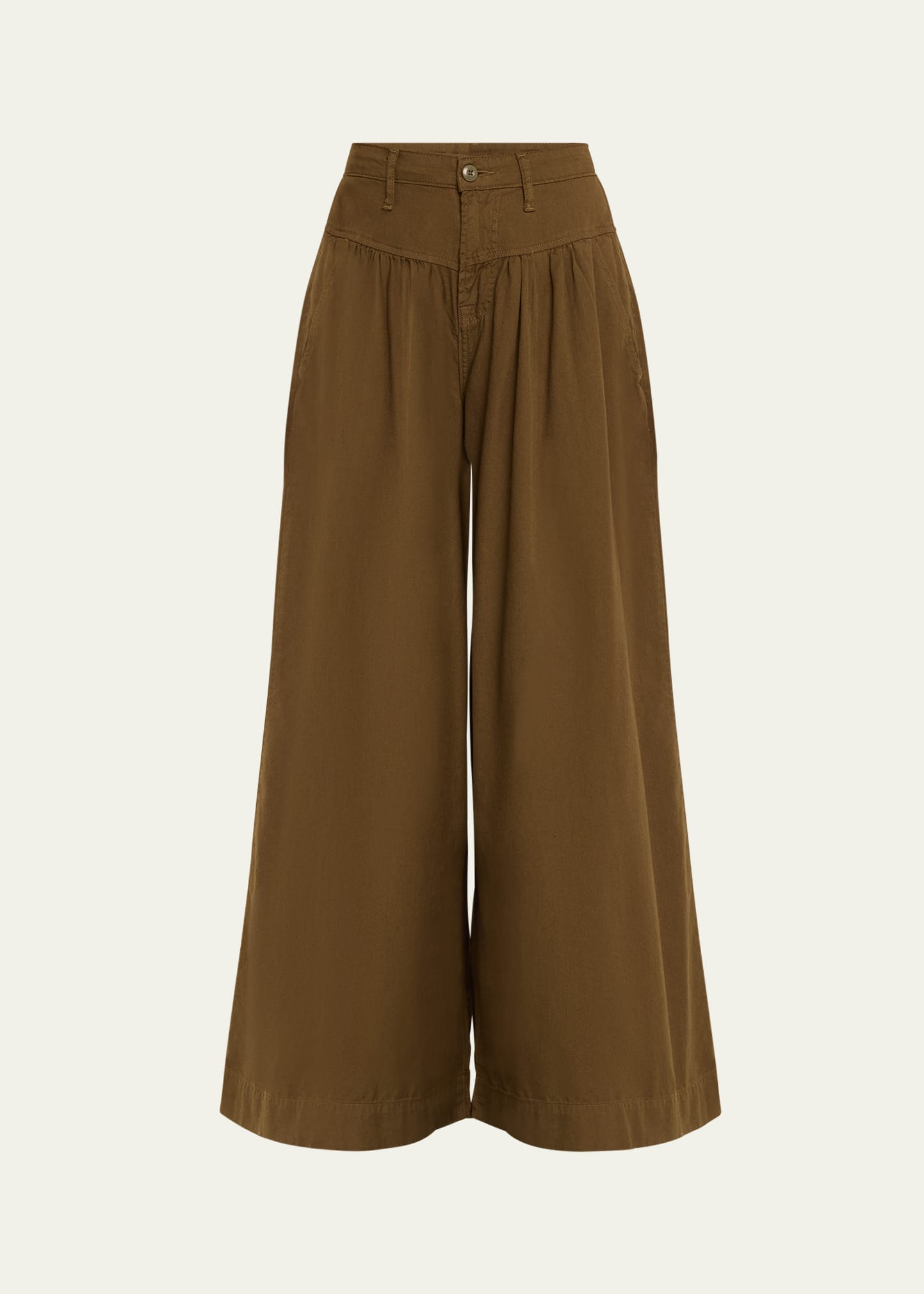 Nsf Clothing Talise Super Wide-leg Cotton Poplin Pants In Colonial