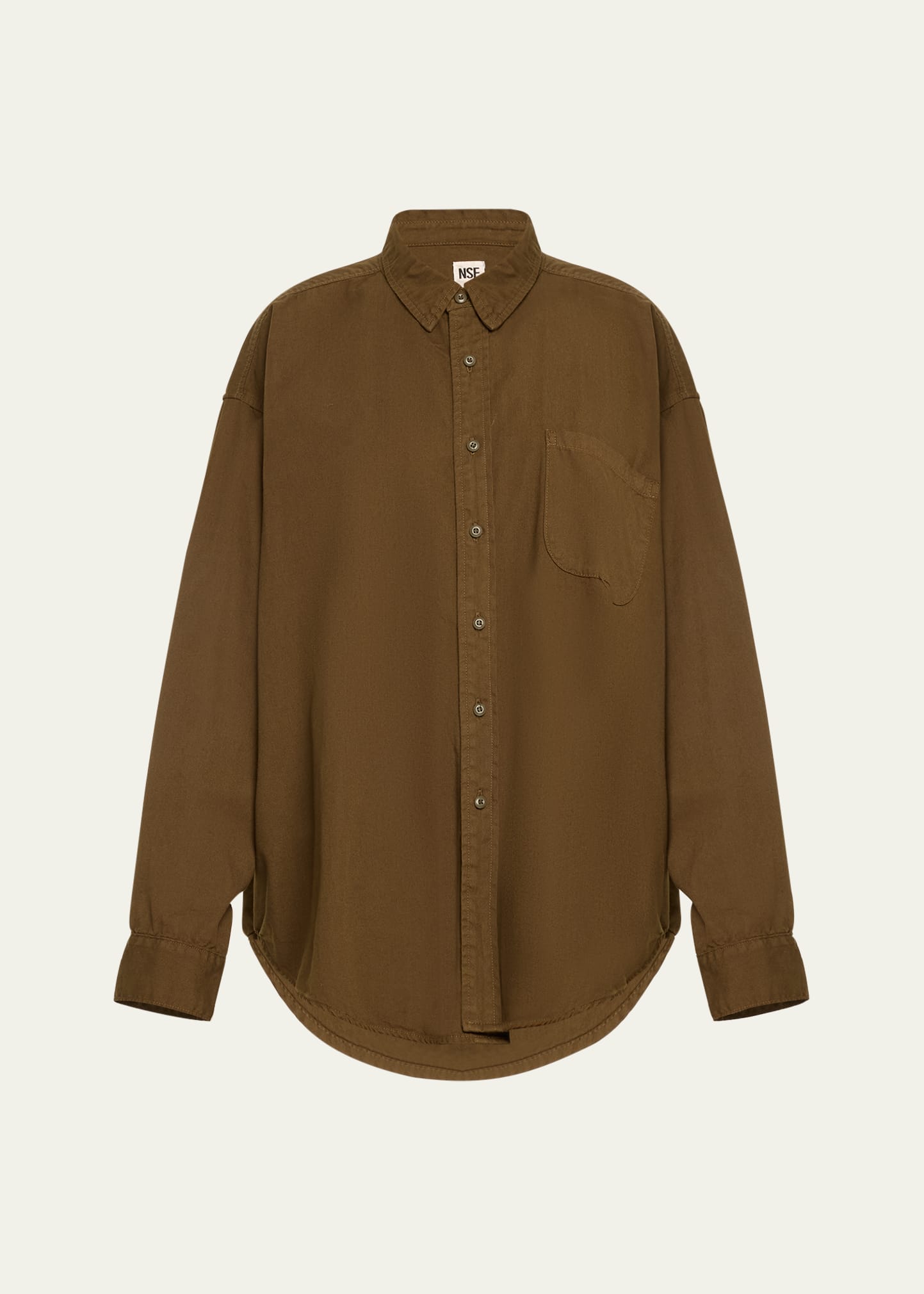 Nsf Clothing Sydney Oversized Woven Cotton Shirt In Colonial