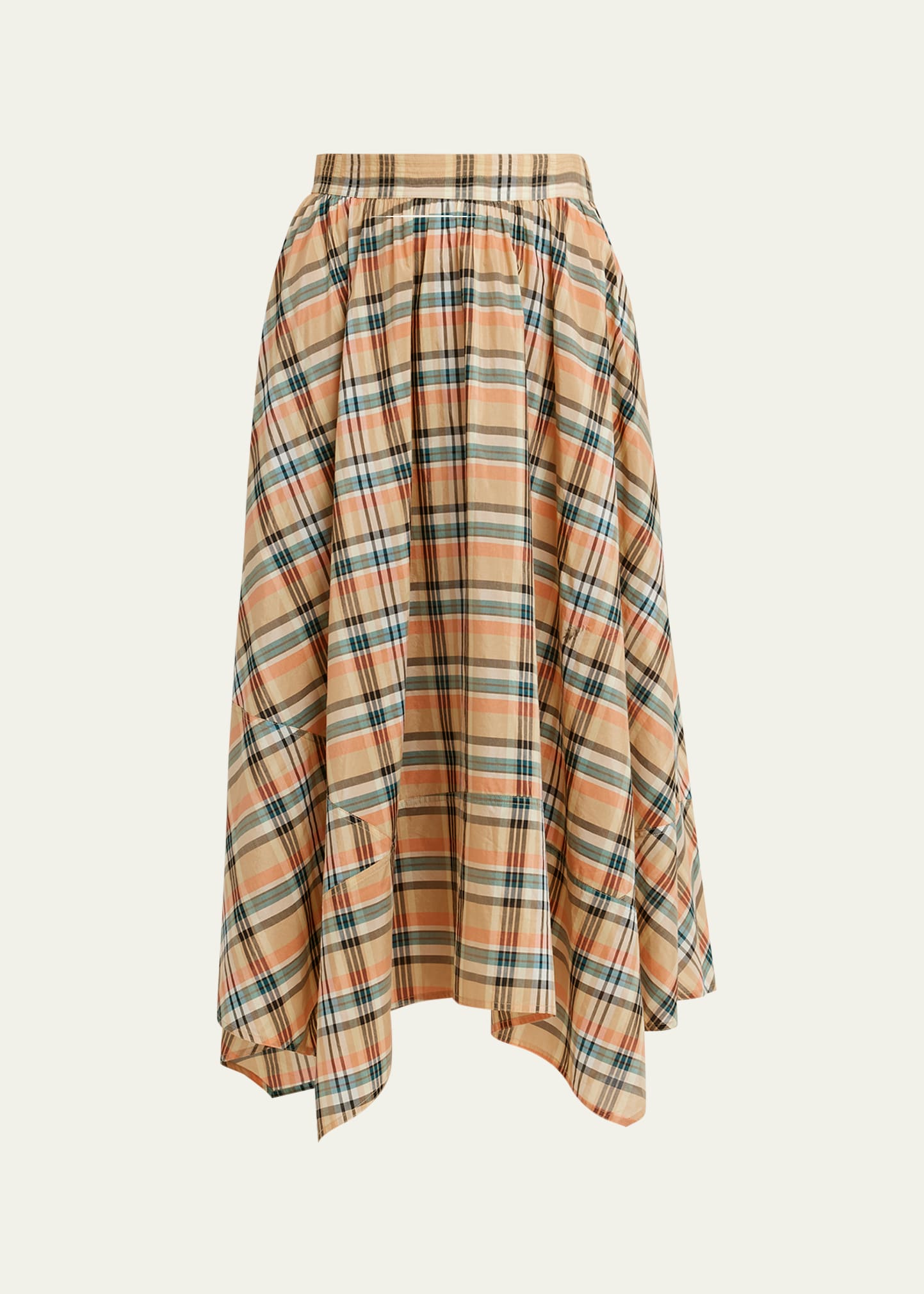 Shop Ulla Johnson Annette Silk Cotton Midi Handkerchief Skirt In Meadow