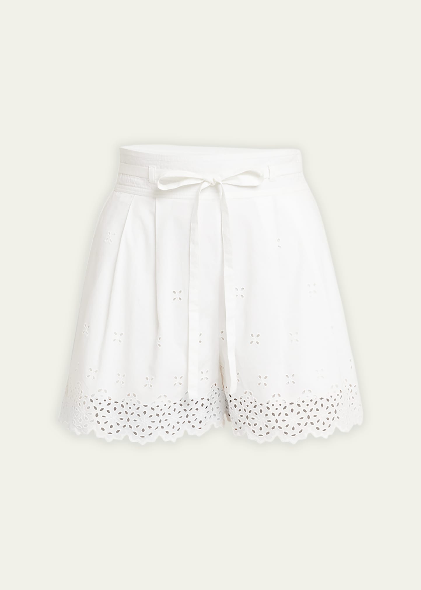 Sabine Belted Broderie Anglaise Cotton Shorts