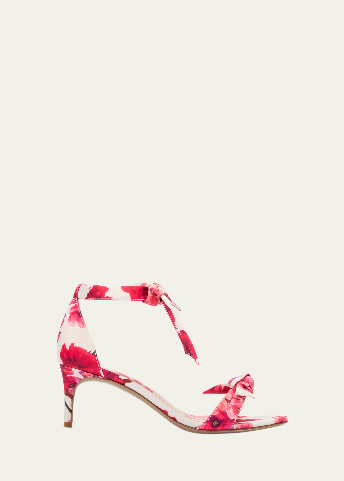 Alexandre Birman Clarita Floral Knot Ankle-strap Sandals In Pink