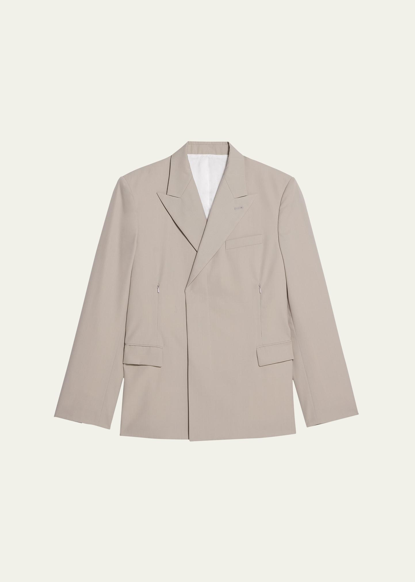Helmut Lang Classic Single-breasted Blazer In Sand