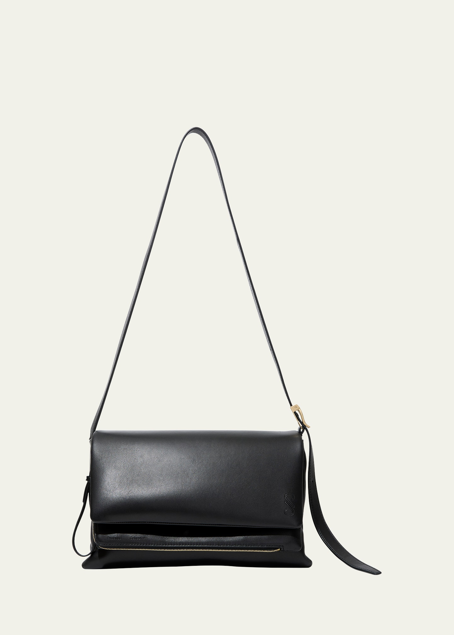 Shop Proenza Schouler City Small Napa Leather Shoulder Bag In Black