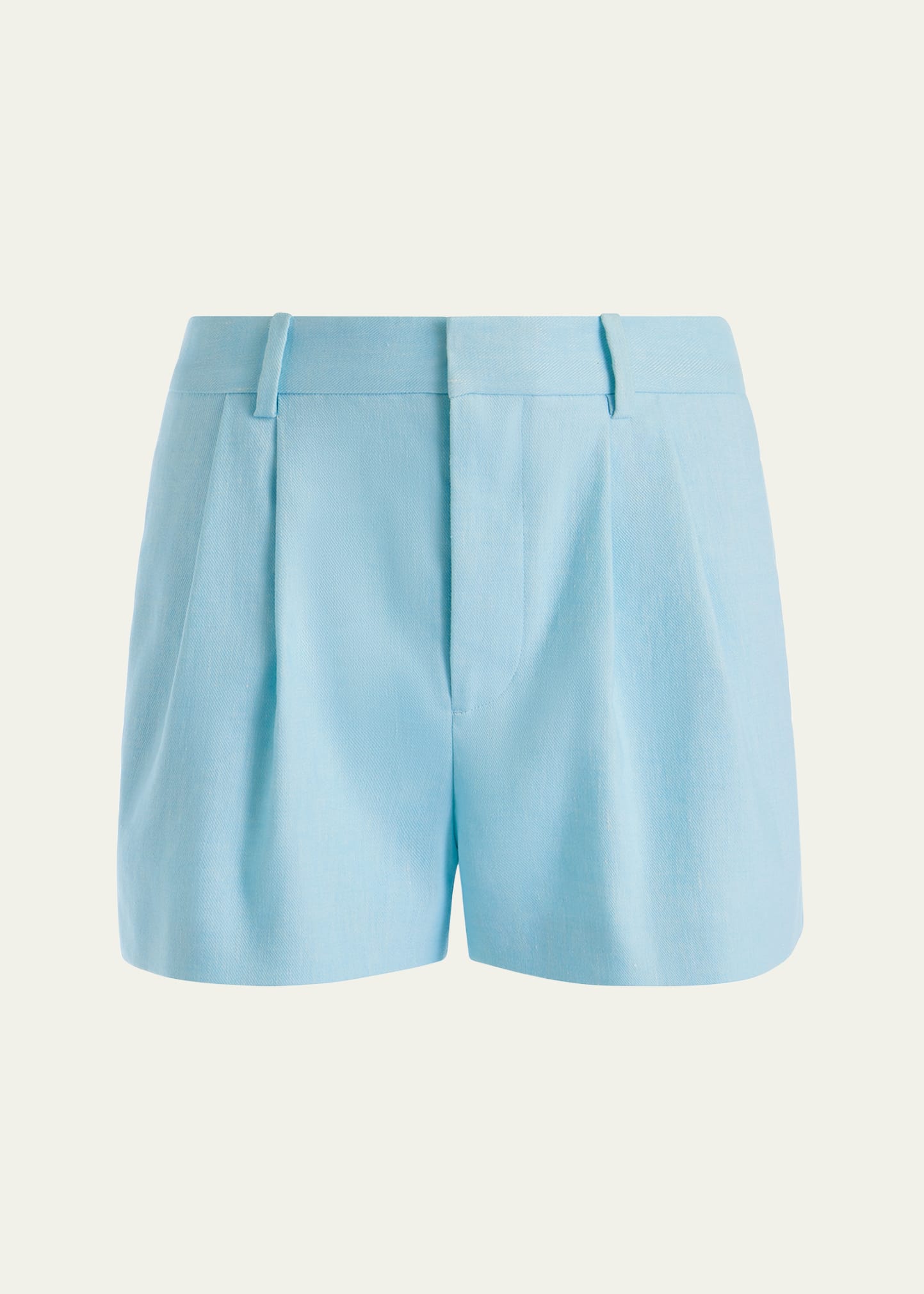Shop Alice And Olivia Conry Pleated Shorts In Spring Sky