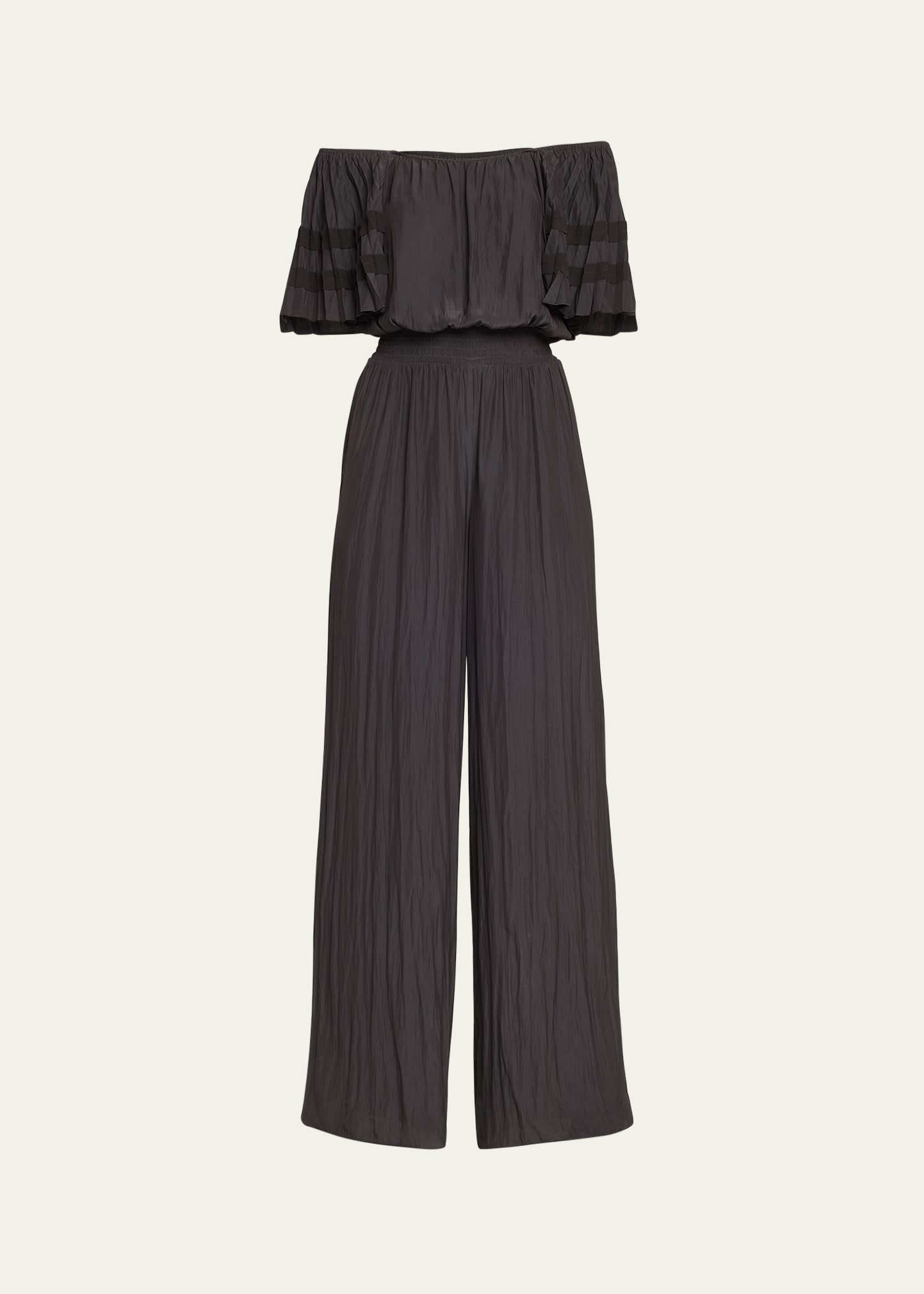 Ramy Brook Tinsley Off-shoulder Wide-leg Jumpsuit In Black