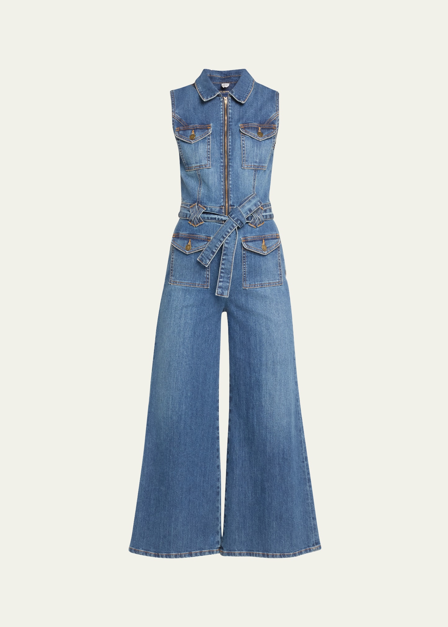 Shop Ramy Brook Bell Denim Jumpsuit In Medium Wash