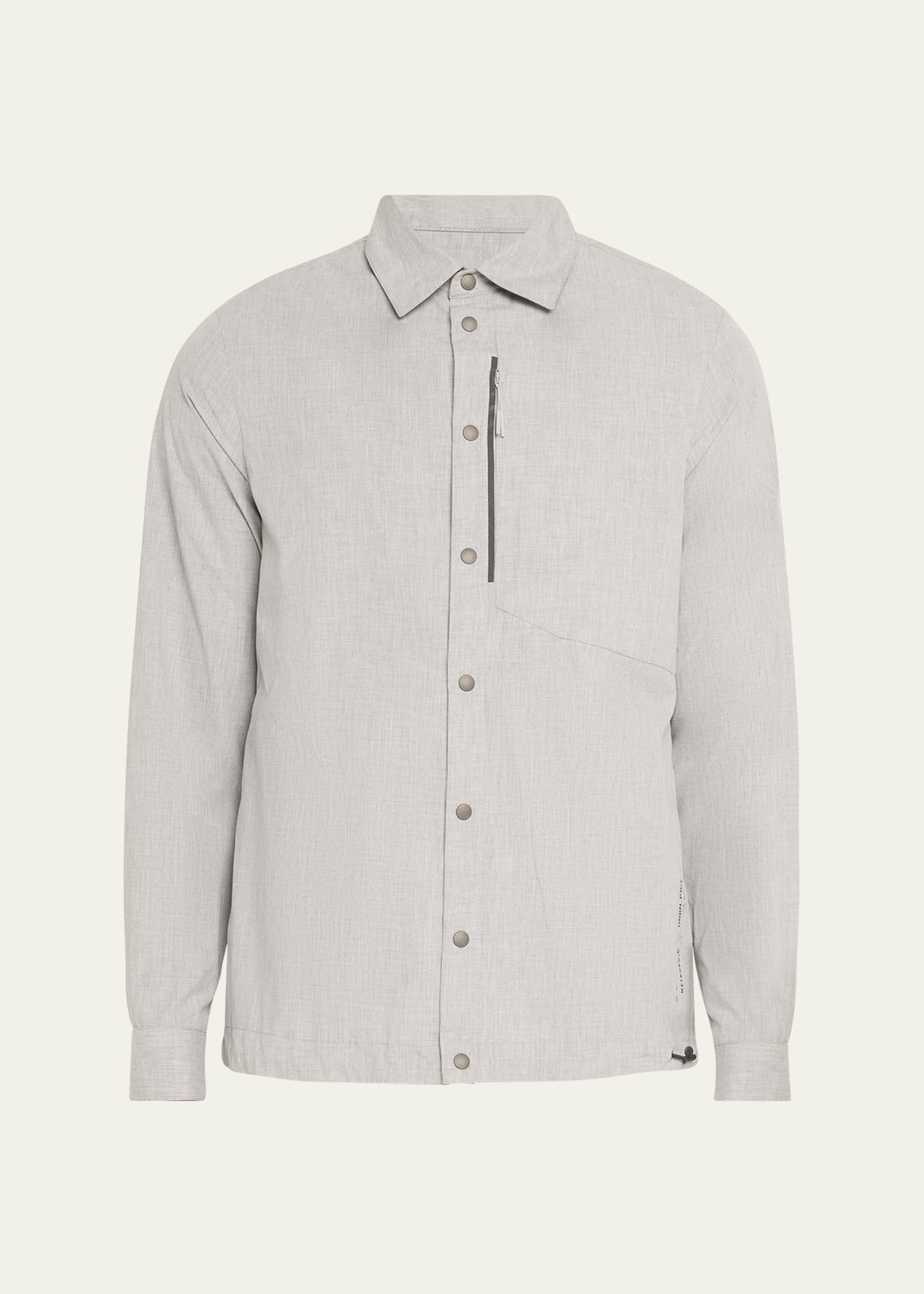 Sease Men's New Gate Snap-front Overshirt In Leadgrey