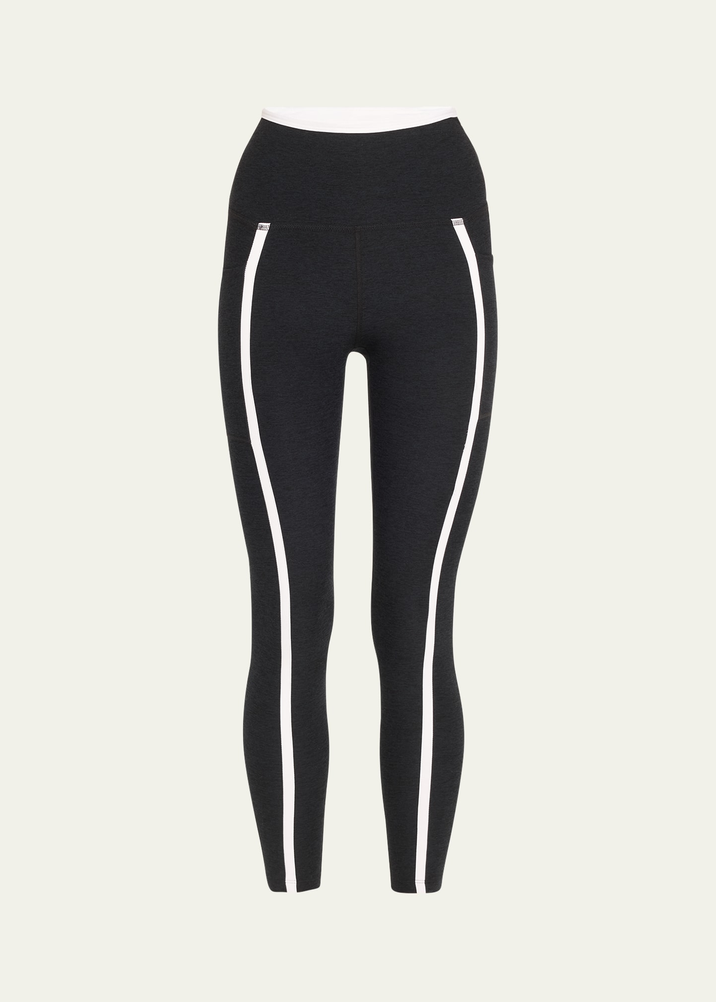 Shop Beyond Yoga Spacedye New Moves High-waist Midi Leggings In Darkest Nightclou