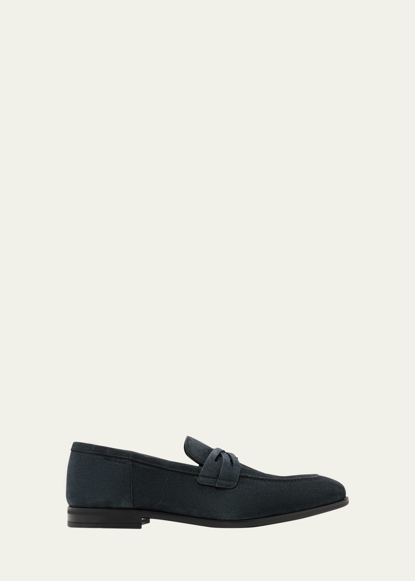 Stuart Weitzman Men's Simon Suede Crisscross Penny Loafers In Black