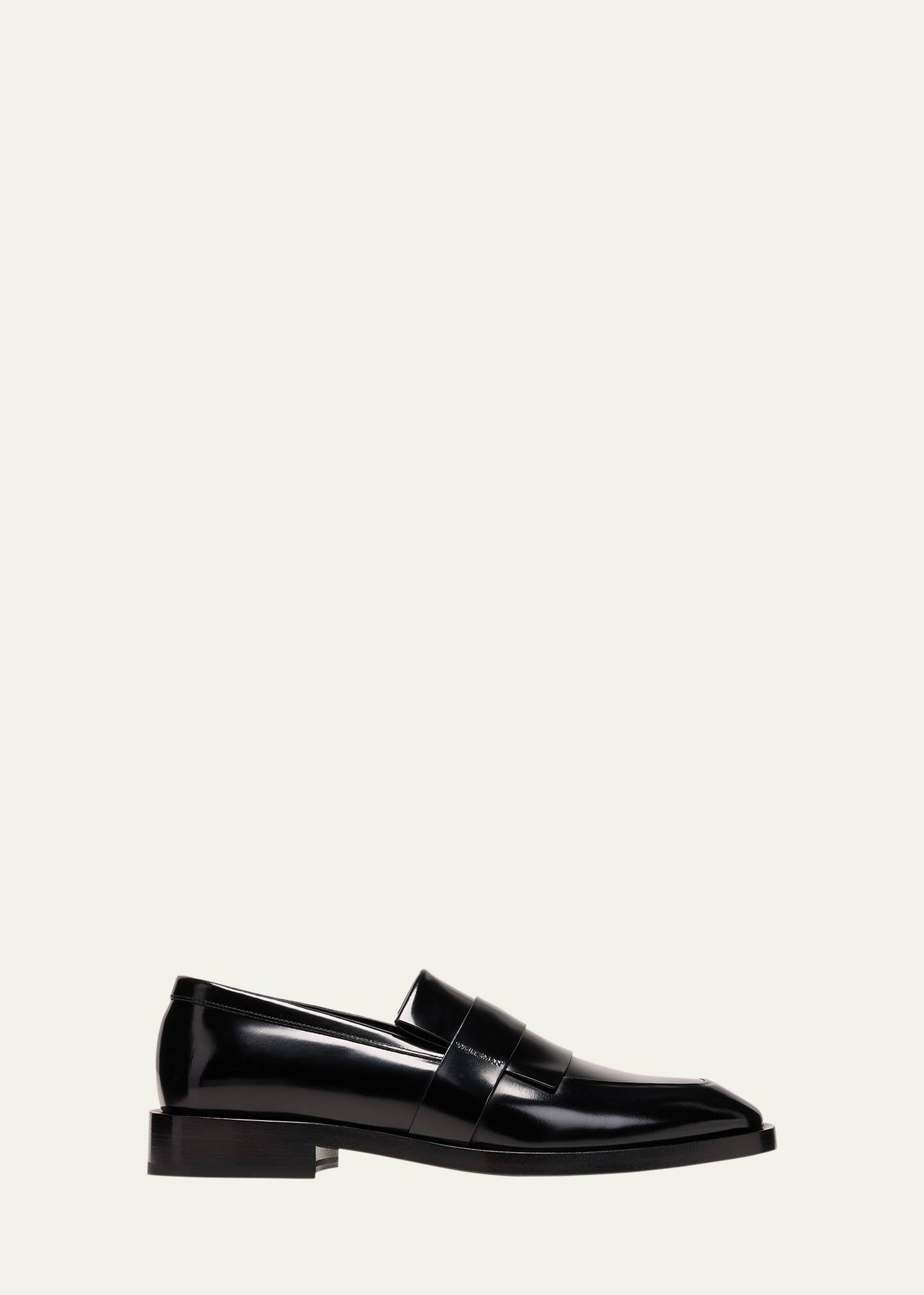 Shop Stuart Weitzman Men's Royce Kiltie Brushed Leather Penny Loafers In Black