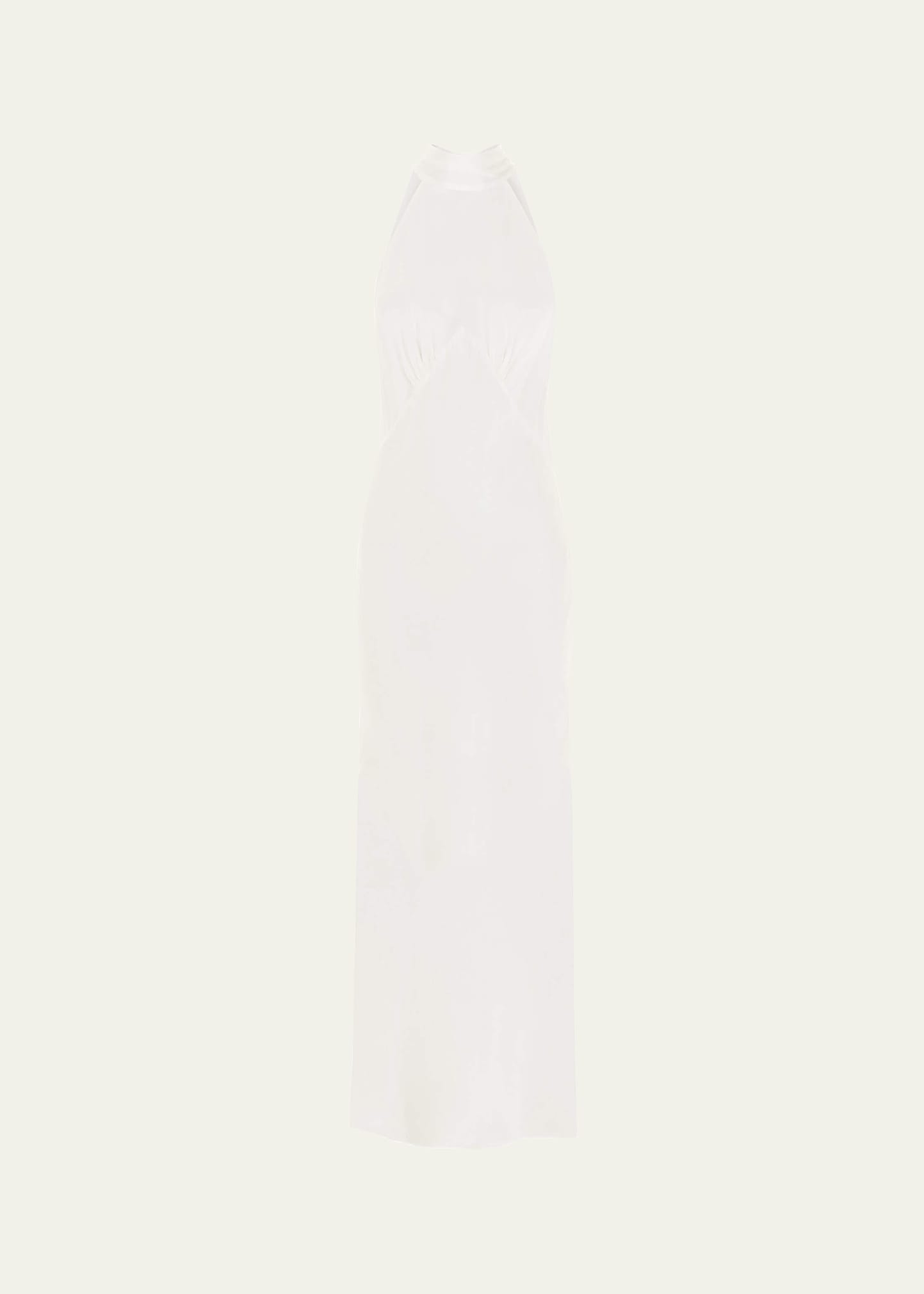 Shop Olivia Von Halle Greta Open-back Silk Halter Midi Dress In Ivory