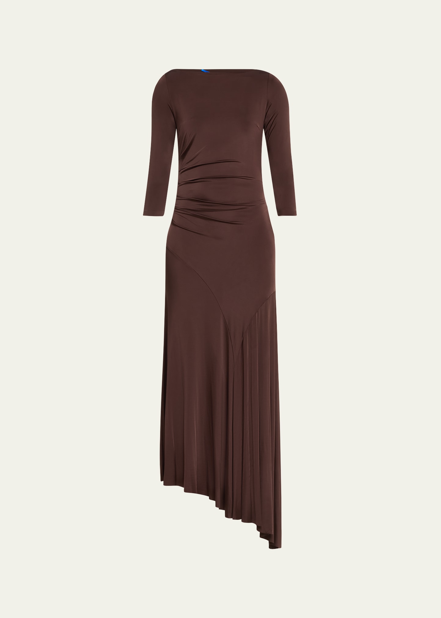 Chiara Boni La Petite Robe Diany Pleated High-low Jersey Maxi Dress In Brown
