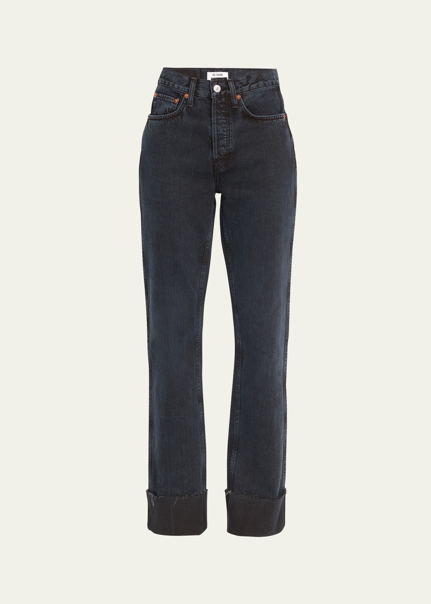 Shop Re/done High-rise Loose Jeans In Blackenblu