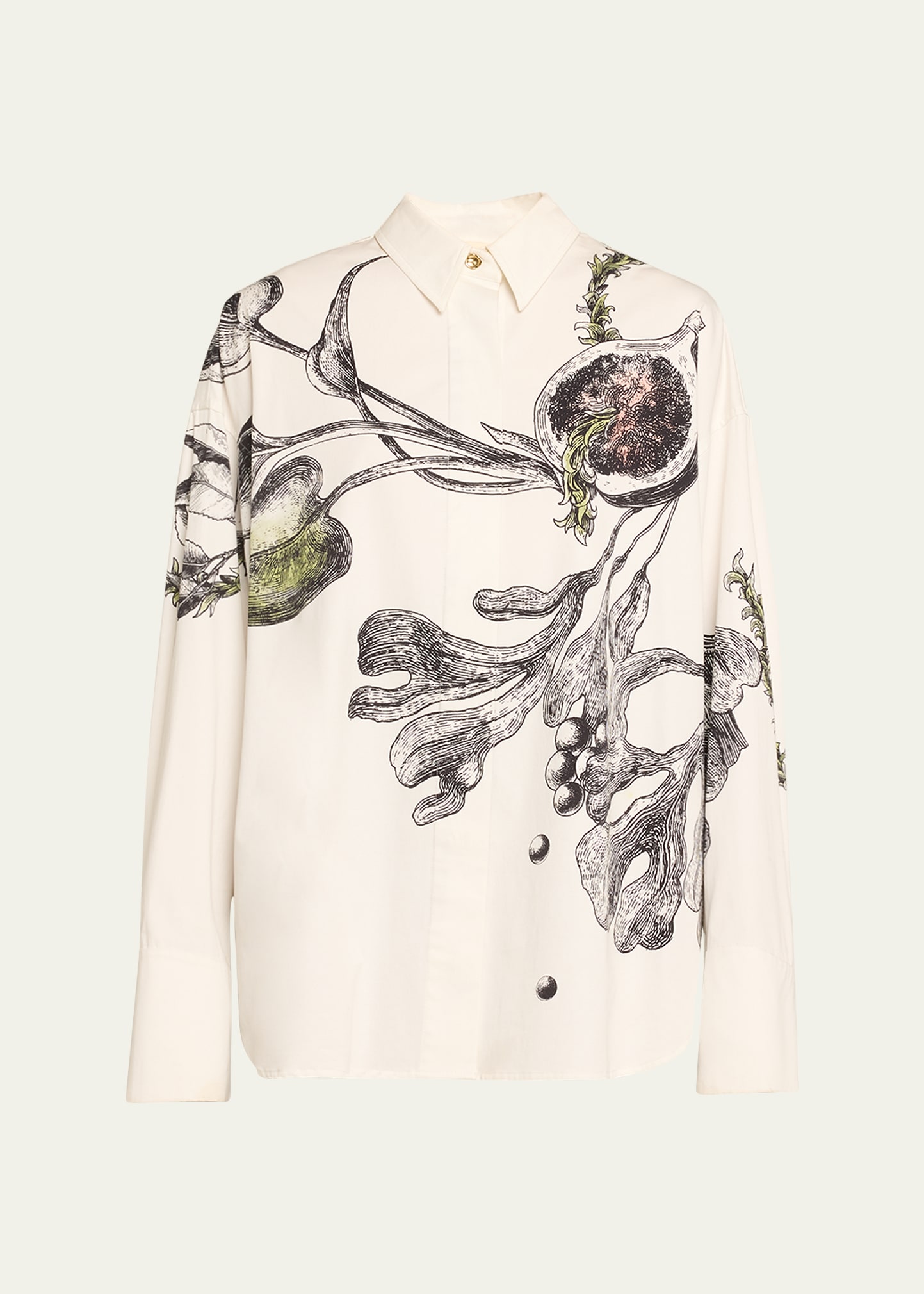 Shop Jason Wu Collection Oversized Placement-print Button-down Shirt In Chalk Multi