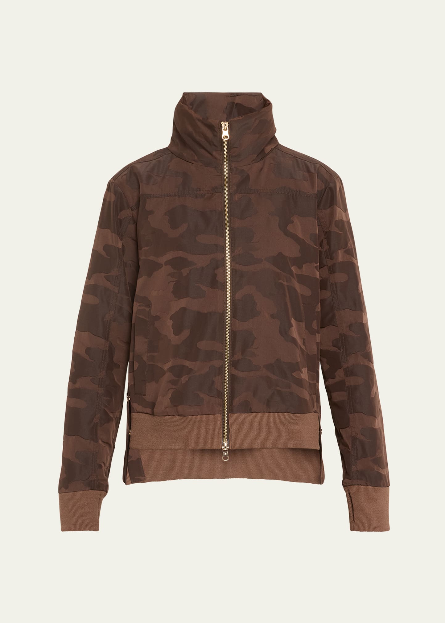 Blanc Noir Violette Camo Bomber Jacket In Dark Chocolate Ca