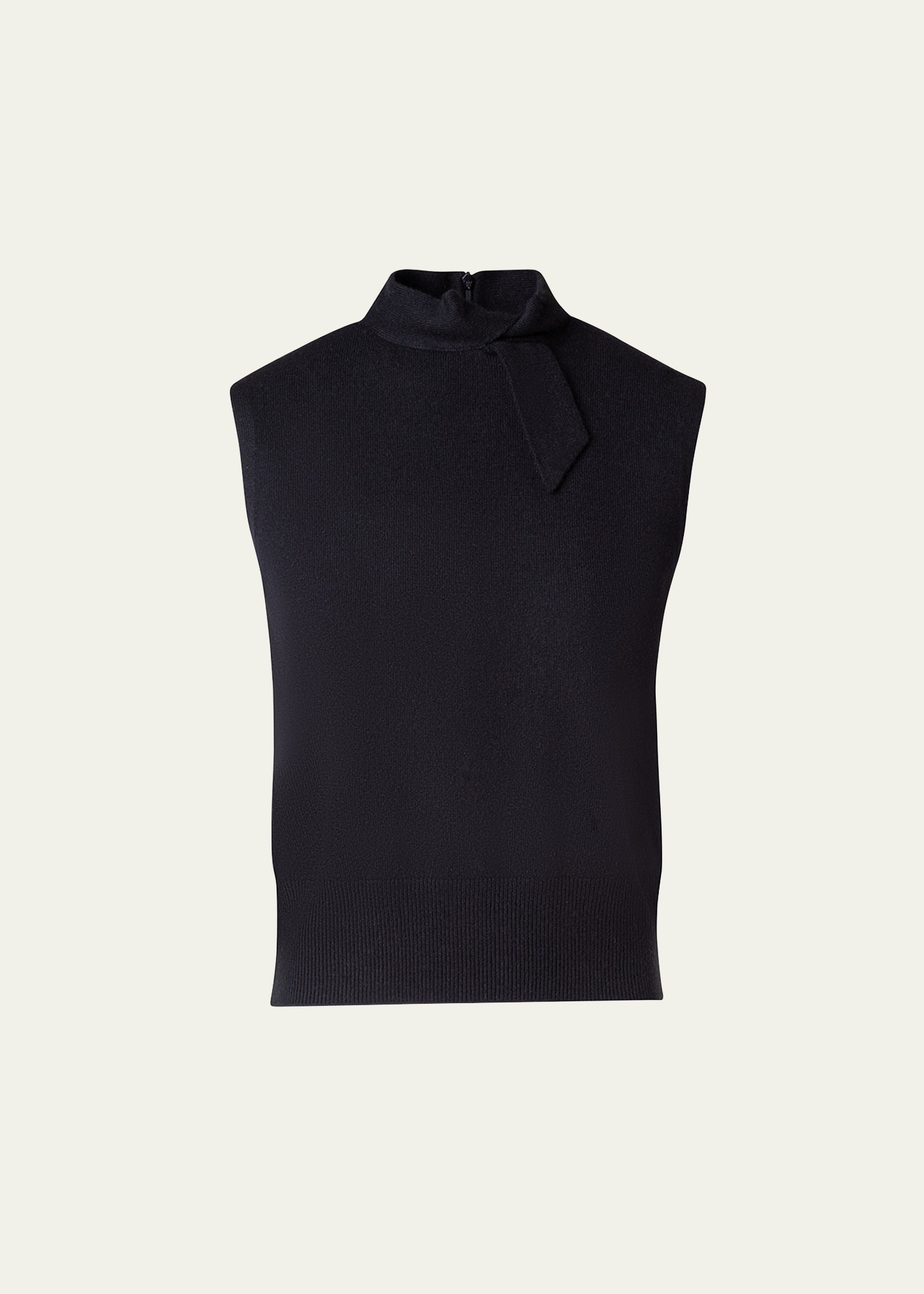 Shop Akris Knotted Cashmere Sleeveless Sweater In Black