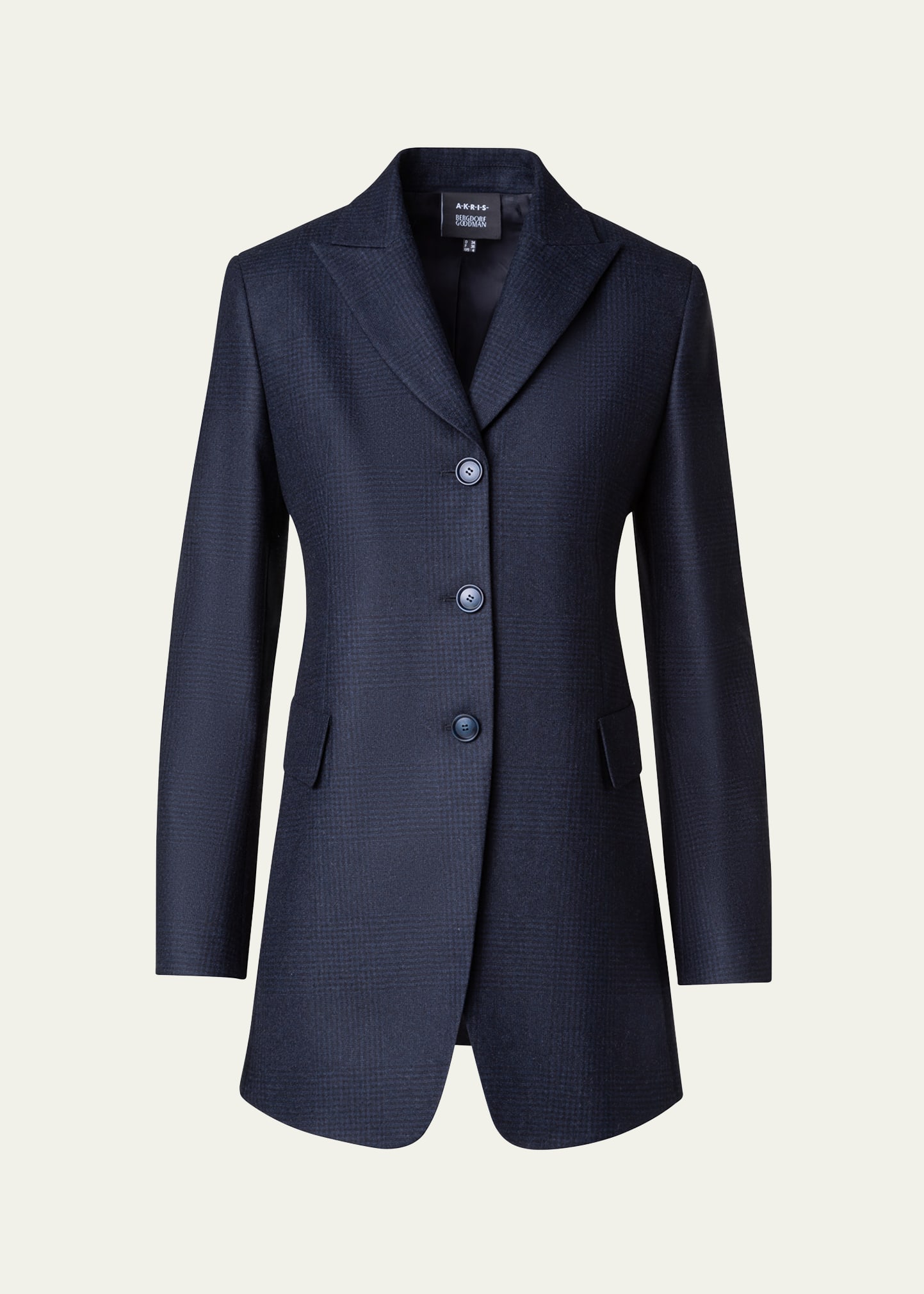 Shop Akris Tyson Prince Of Wales Wool Jacket, Navy