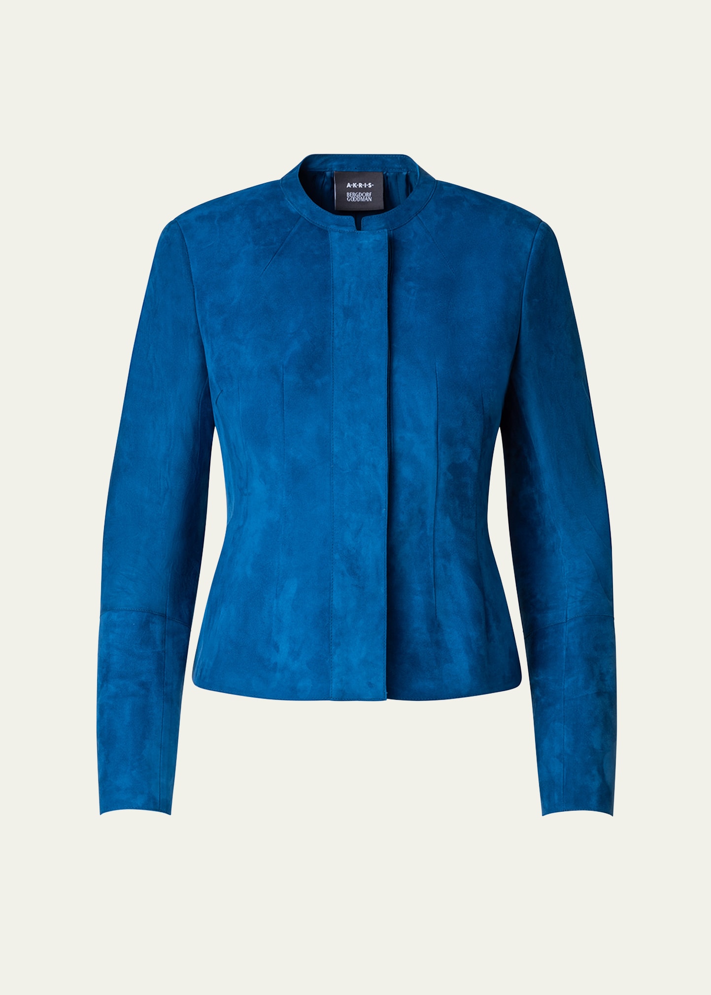 Aniella Suede Fitted Jacket, Blue