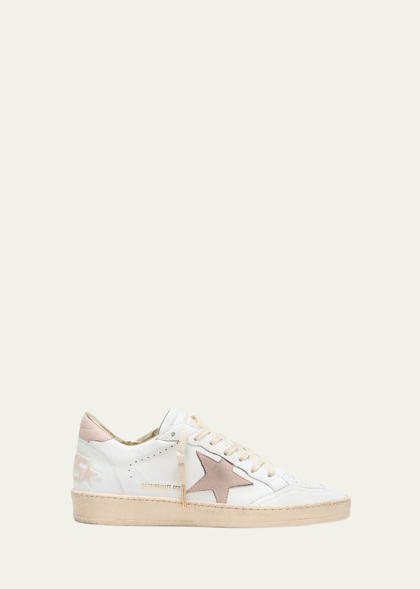 Shop Golden Goose Ball Star Low-top Leather Sneakers In White Pink