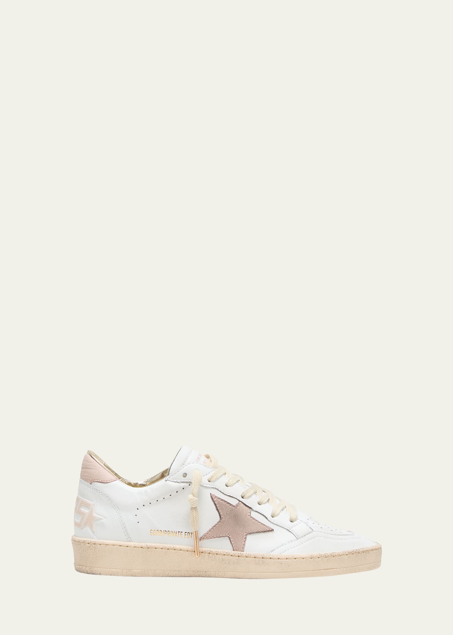 Shop Golden Goose Ball Star Low-top Leather Sneakers In White Pink