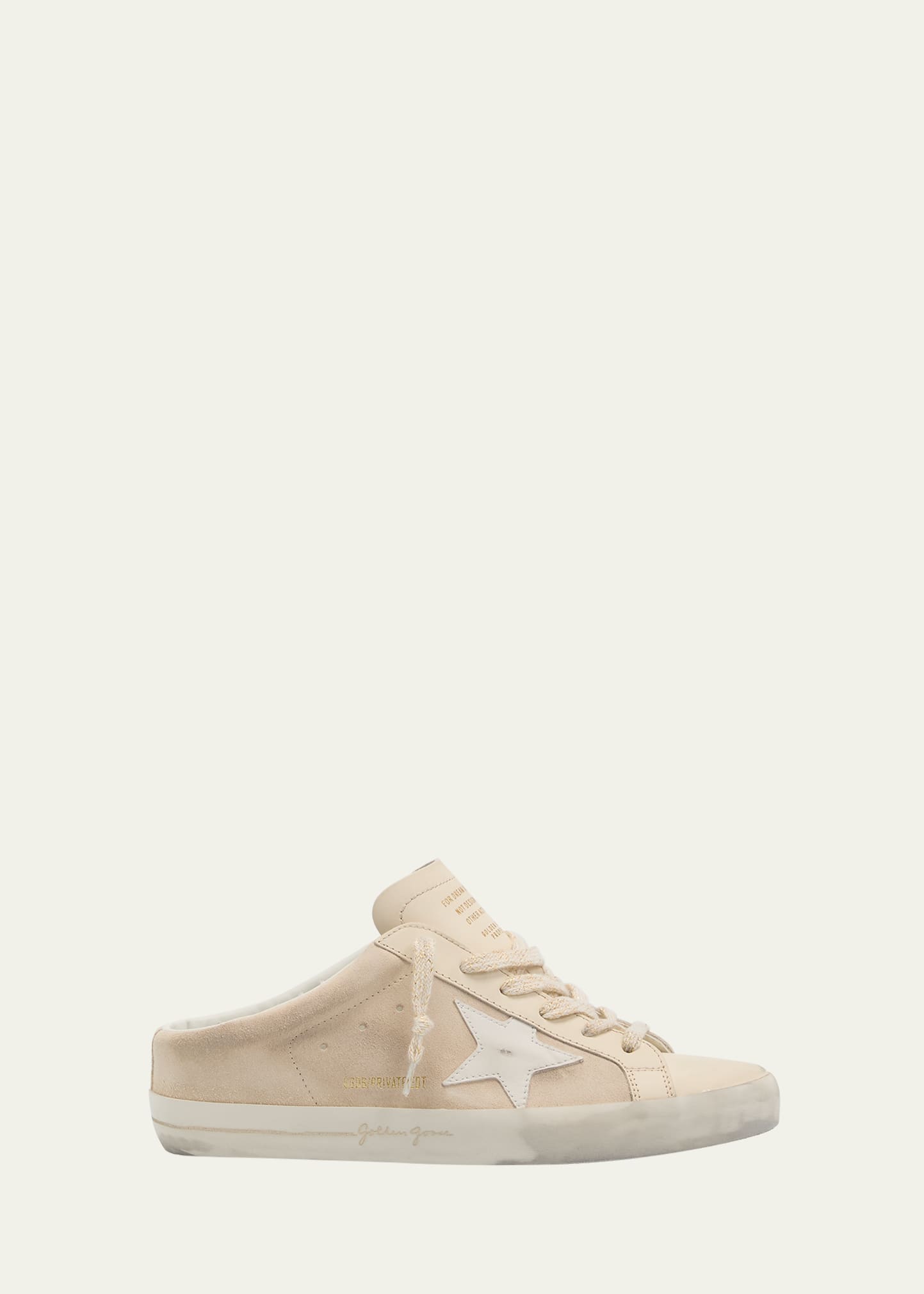 Golden Goose Sabot Mixed Leather Slide Sneakers In Neutral