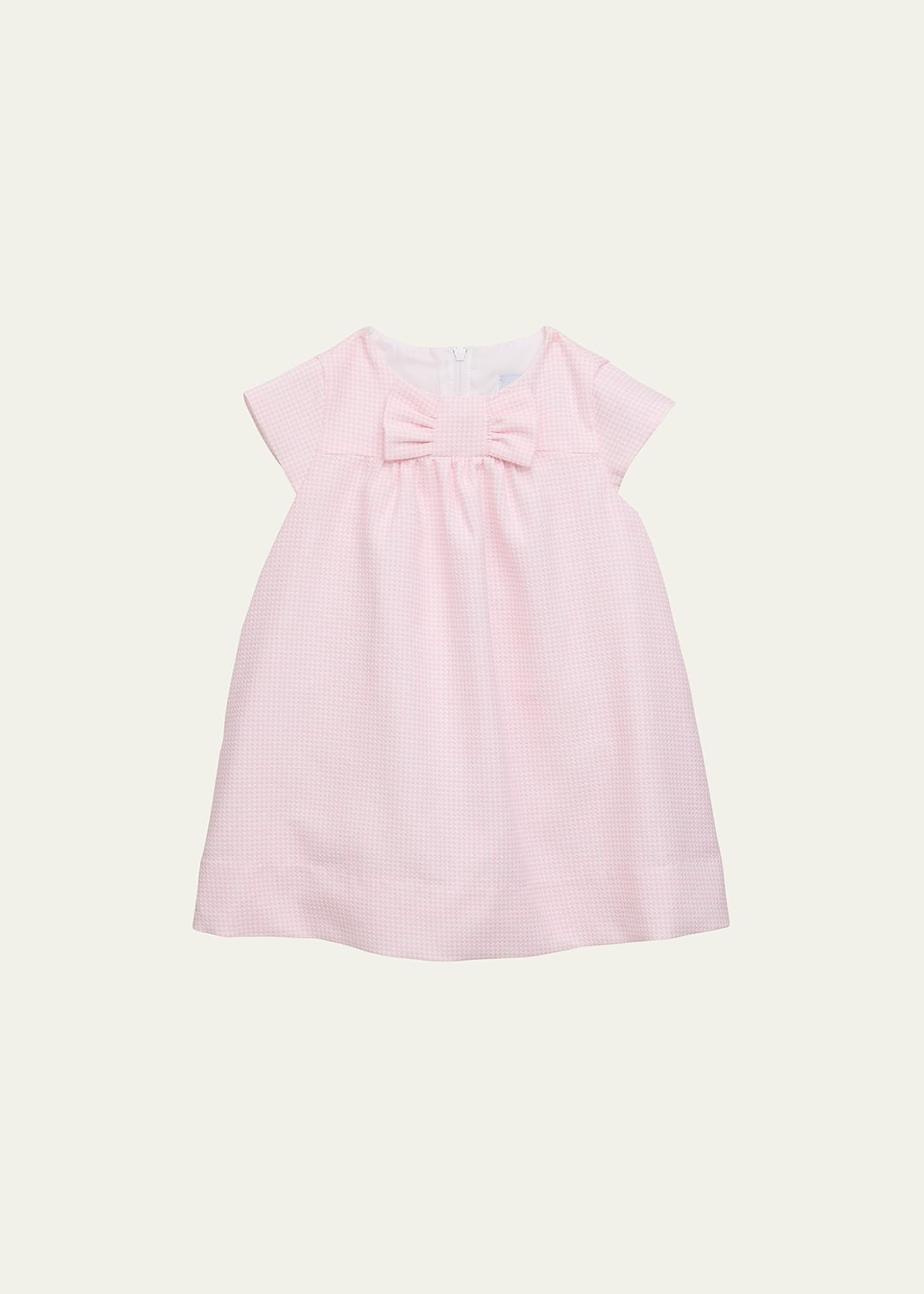Girl's Pique Dress with Bow, Size 6M-24M