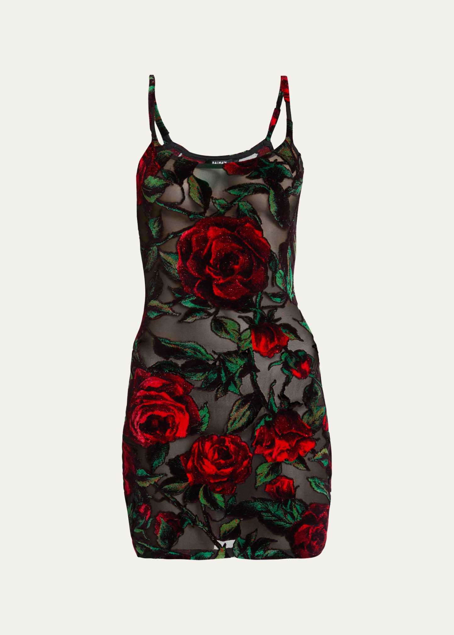 Velvet Rose Embroidered Mini Dress