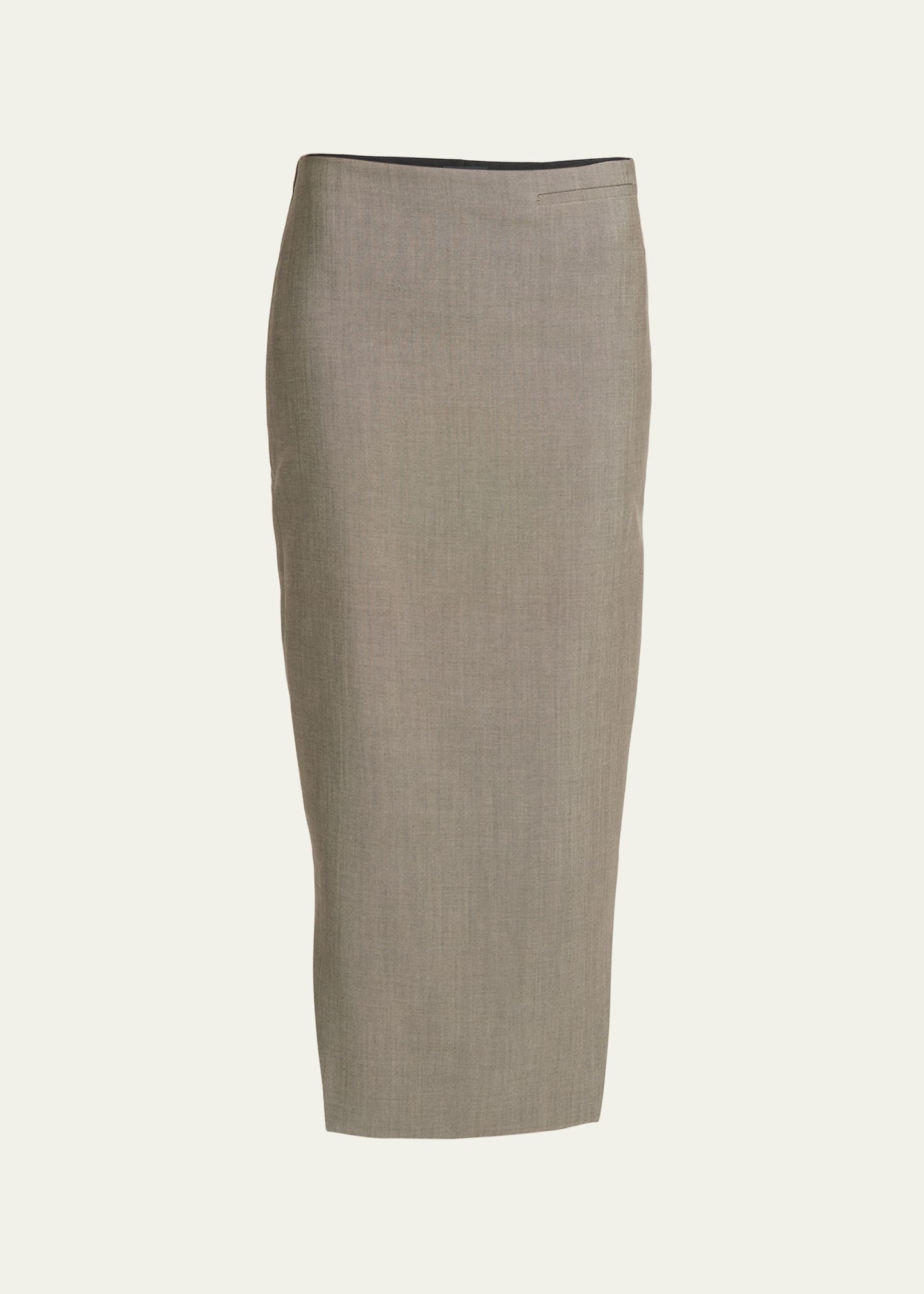 Givenchy Hi-low Hem Wool Skirt In Neutrals