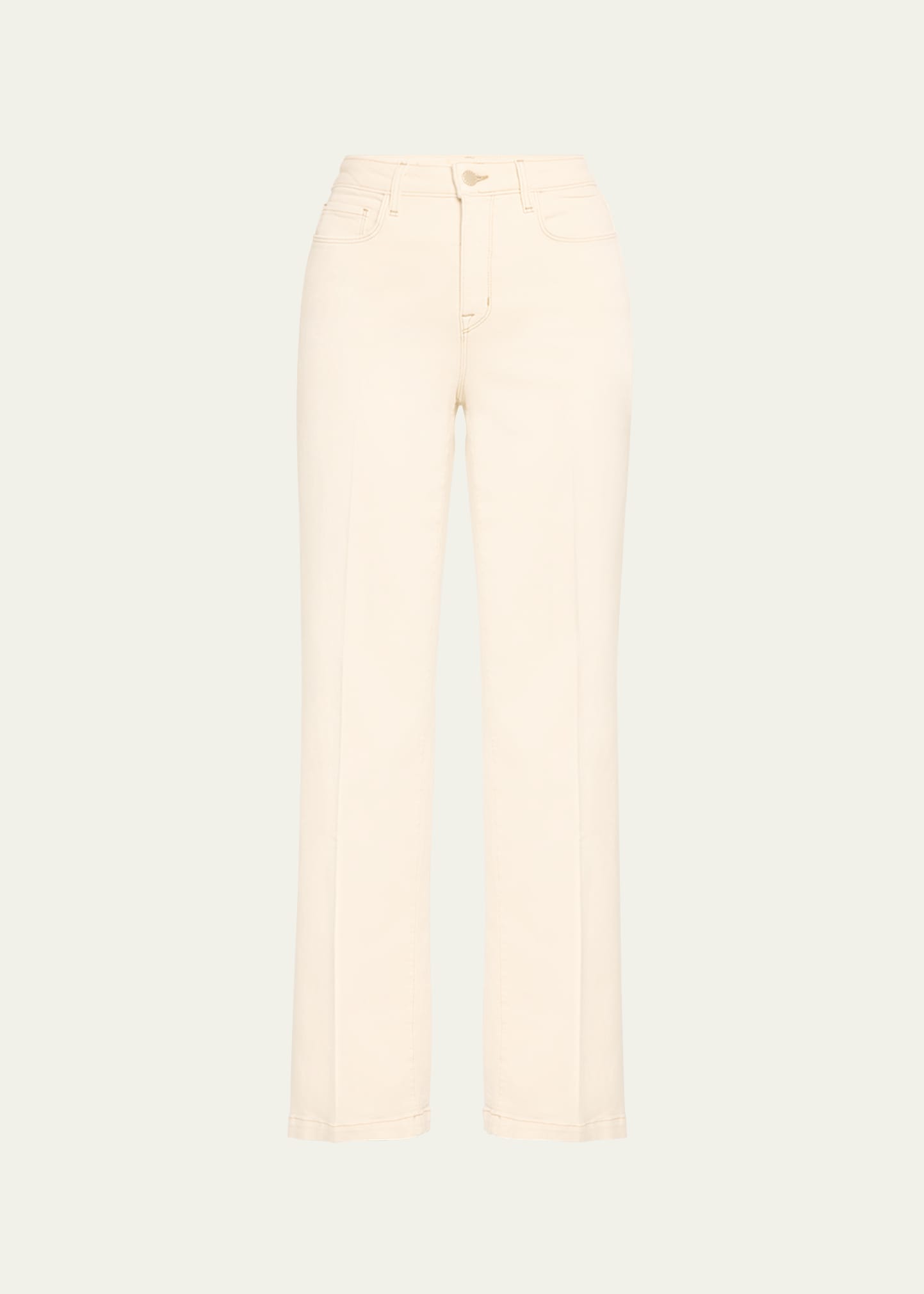 Shop L Agence Scottie High Rise Wide-leg Jeans In Macadamia