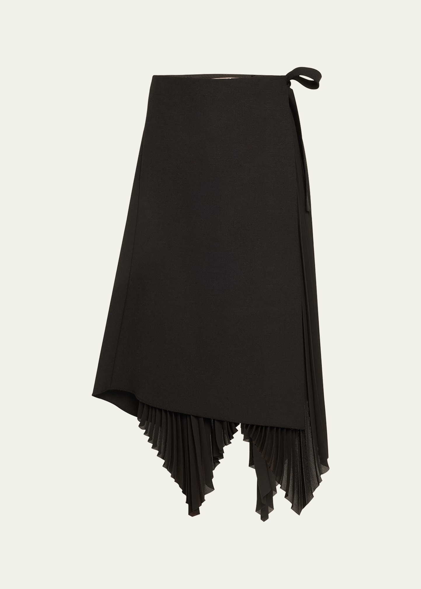 Jason Wu Collection Combo Pleated Asymmetric Kilt In Black