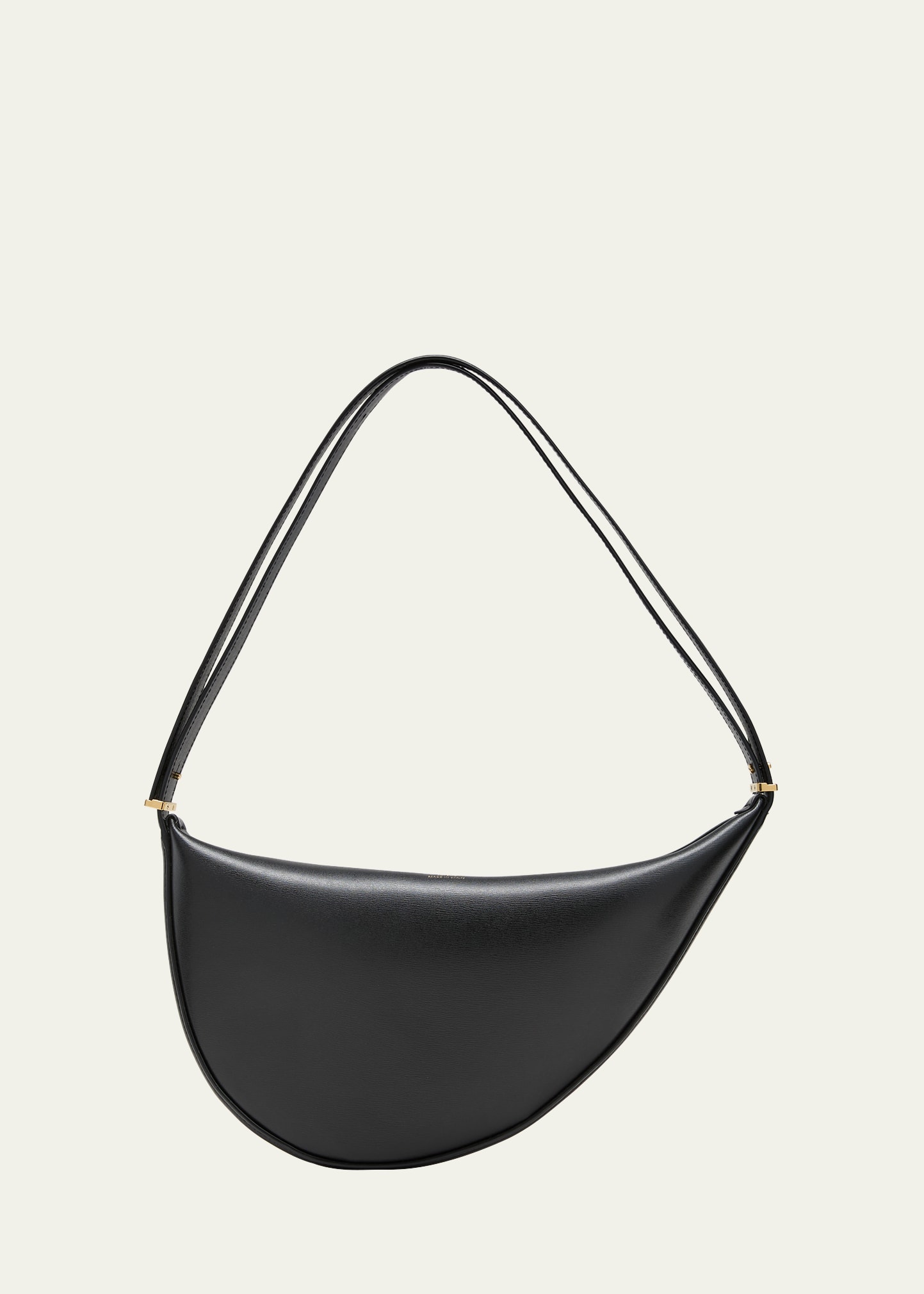 Shop Totême Scoop Zip Leather Shoulder Bag In Black