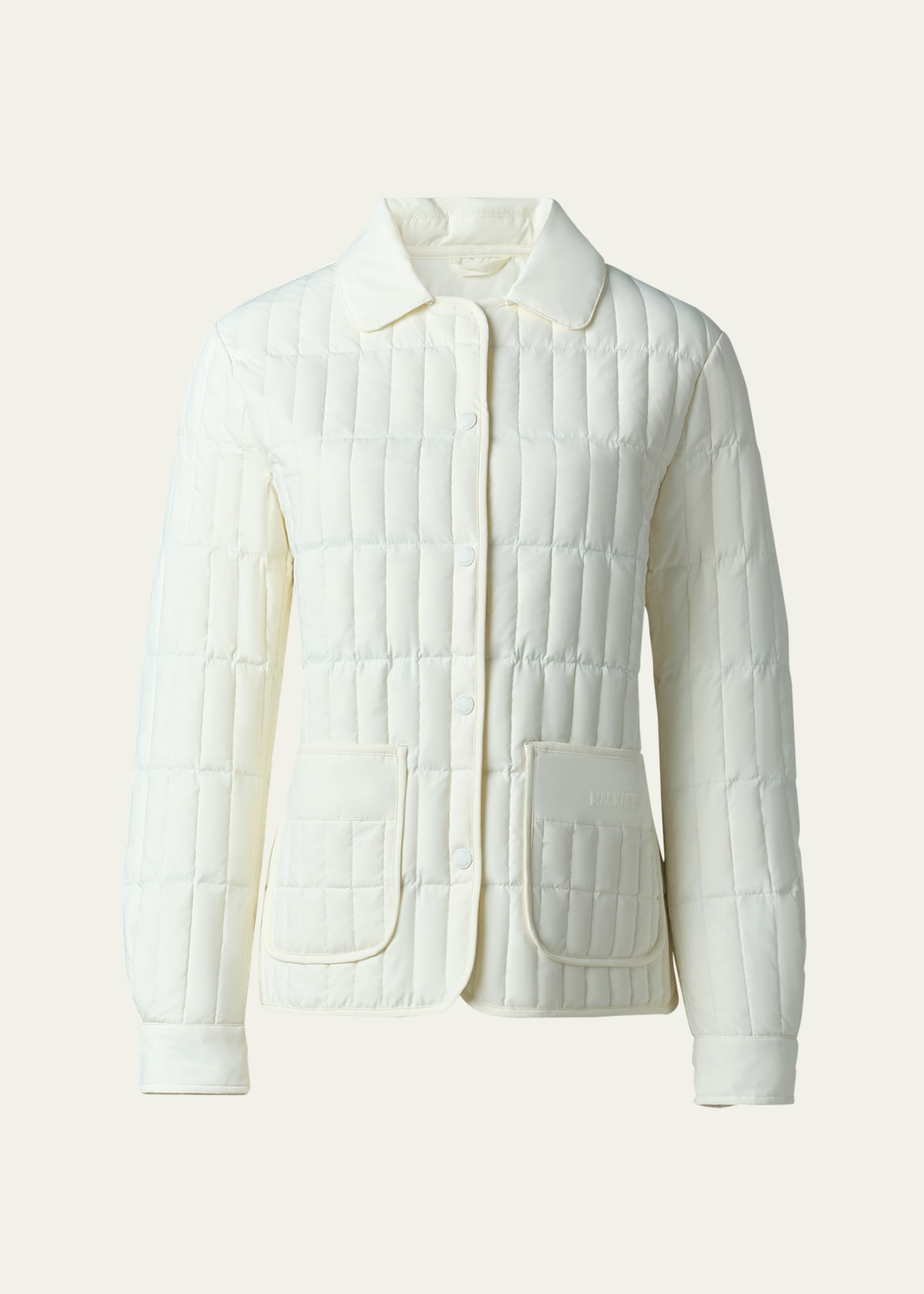 Shop Mackage Sian Water-resistant Vertical Quilted Jacket In Cream