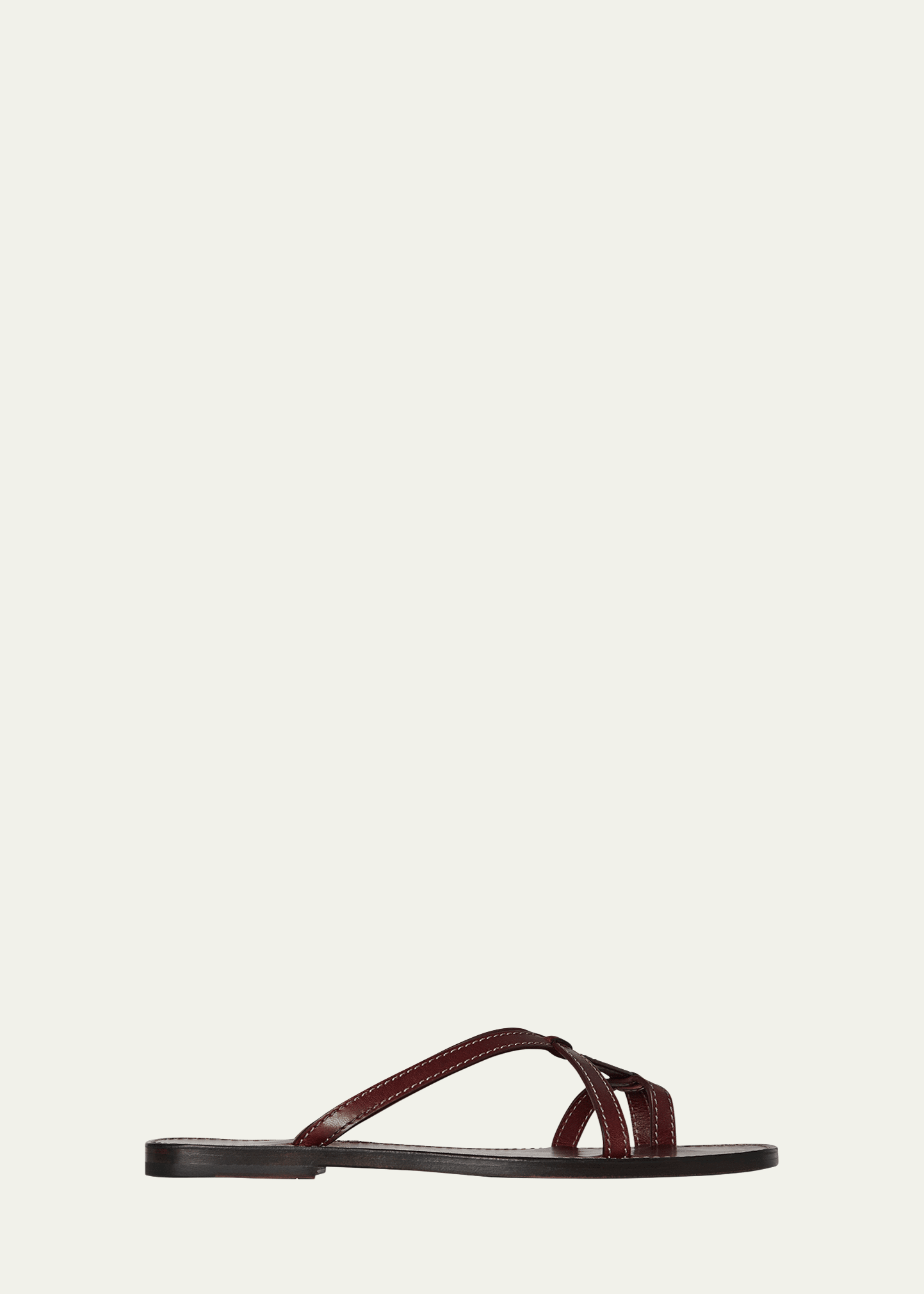 Shop The Row Link Leather Toe-loop Slide Sandals In Framboise